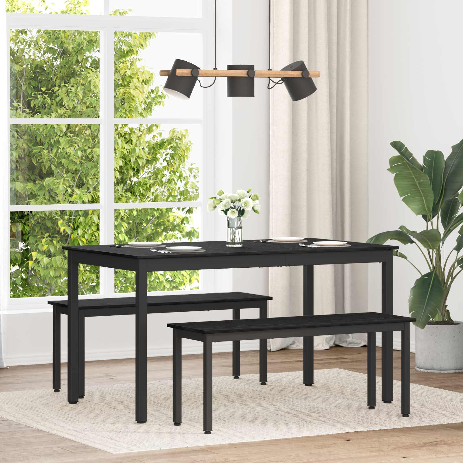 Dining Tables 140 x 80 x 75 cm Engineered Wood Black Oak