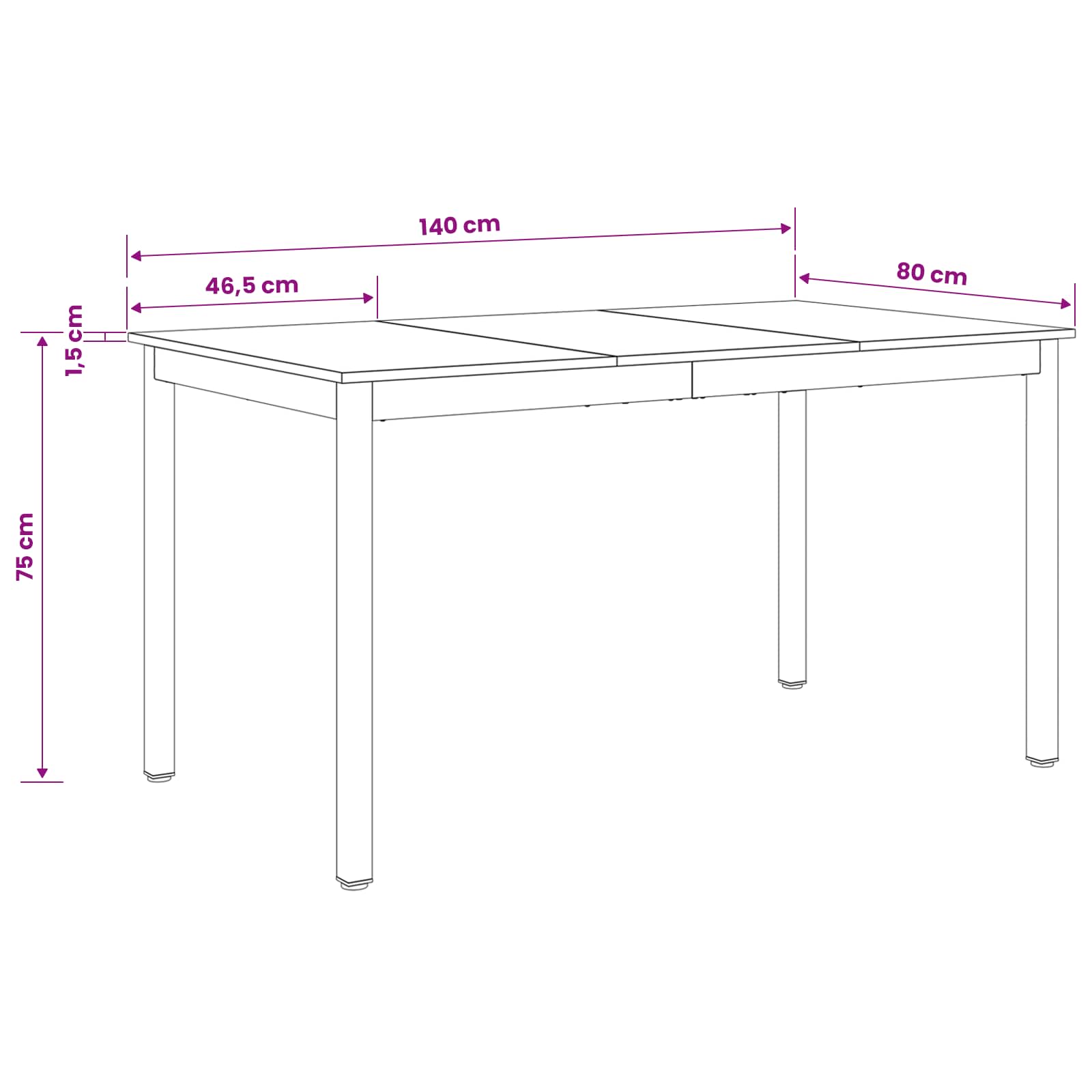 Dining Tables 140 x 80 x 75 cm Engineered Wood Black Oak