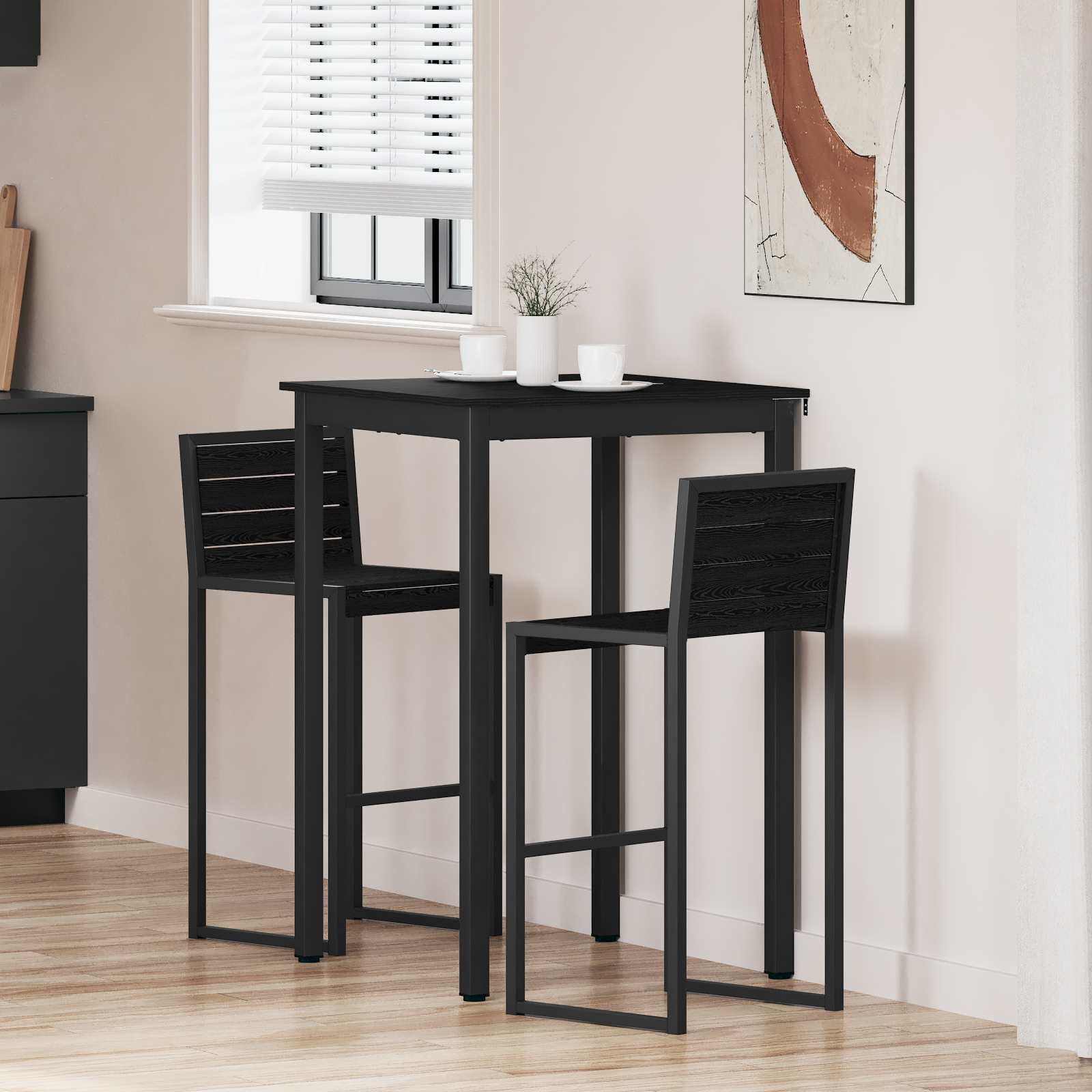 Standing Bar Table Engineered Wood Square