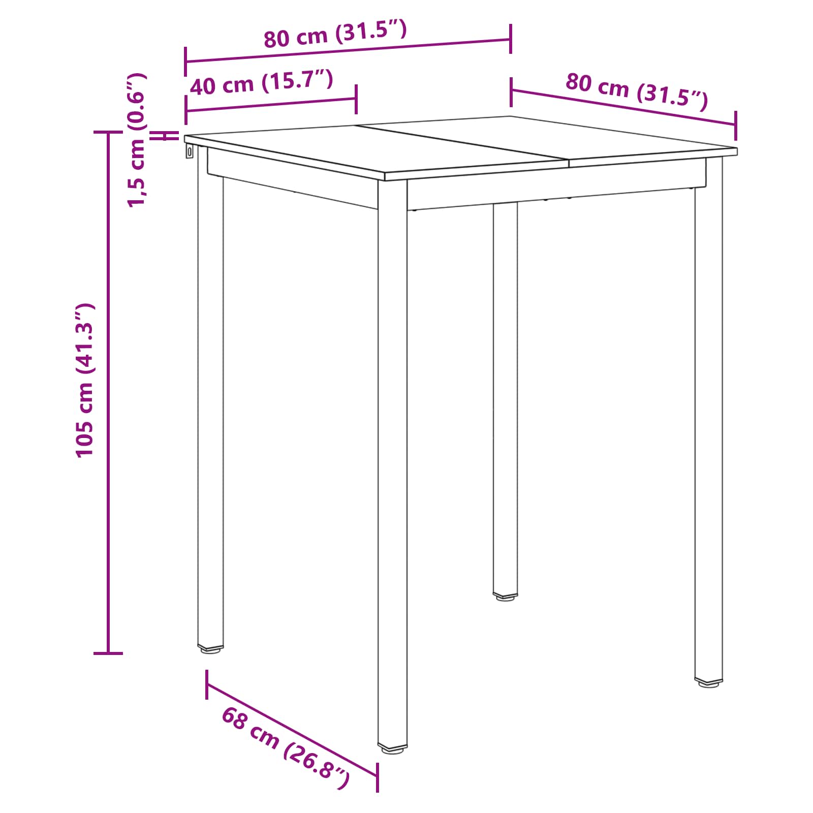 Standing Bar Table Engineered Wood
