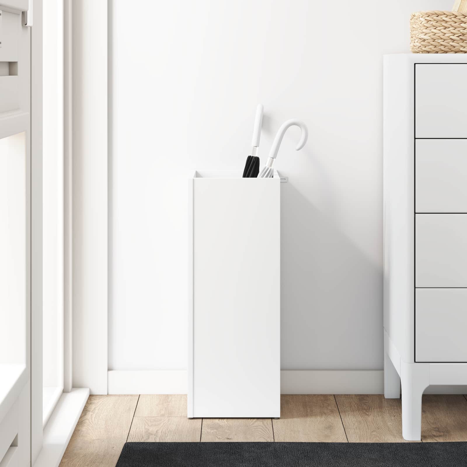 Umbrella Stand White 25 x 24.5 x 64 cm Engineered Wood