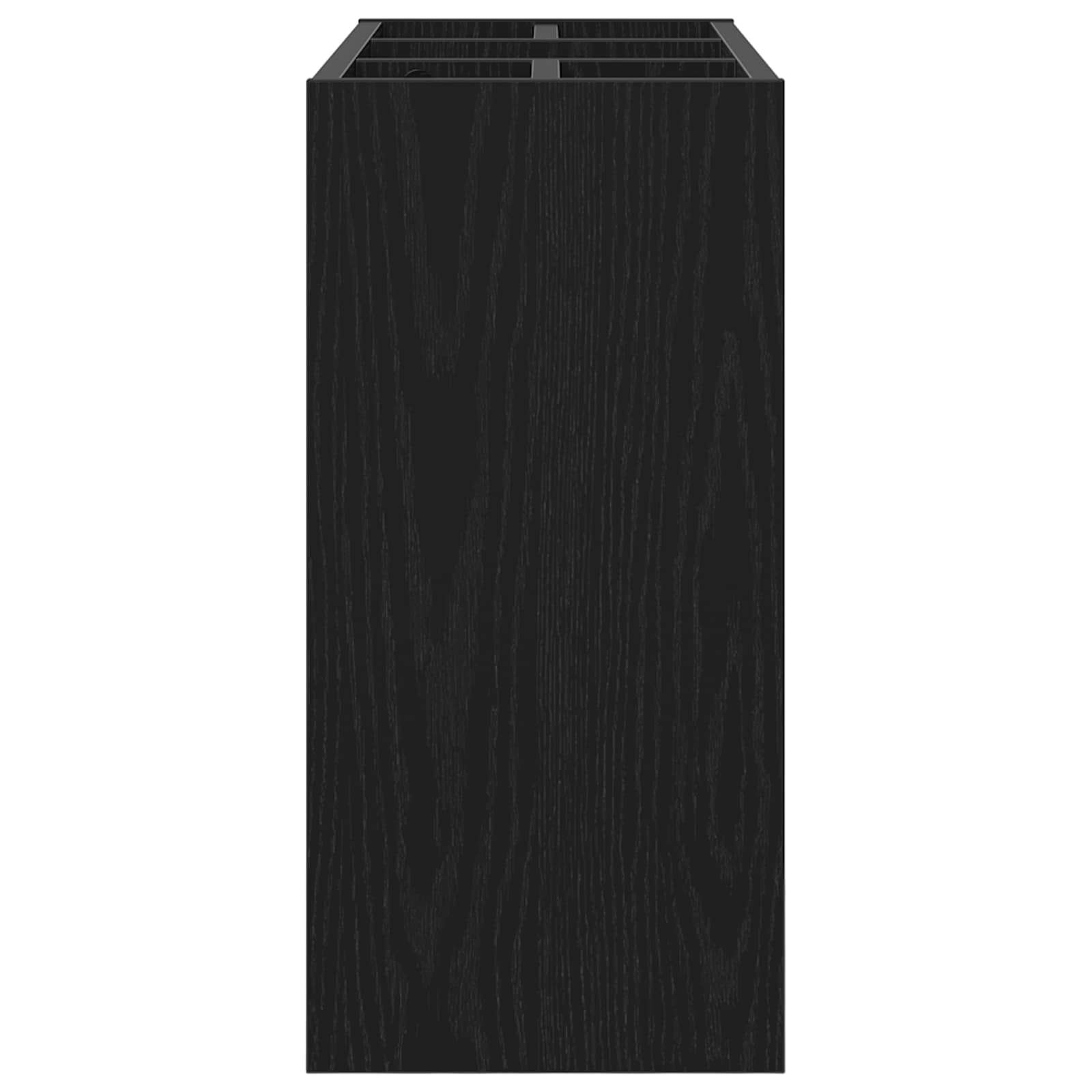 Umbrella Stand Black Oak 65 x 24 x 50 cm Engineered Wood