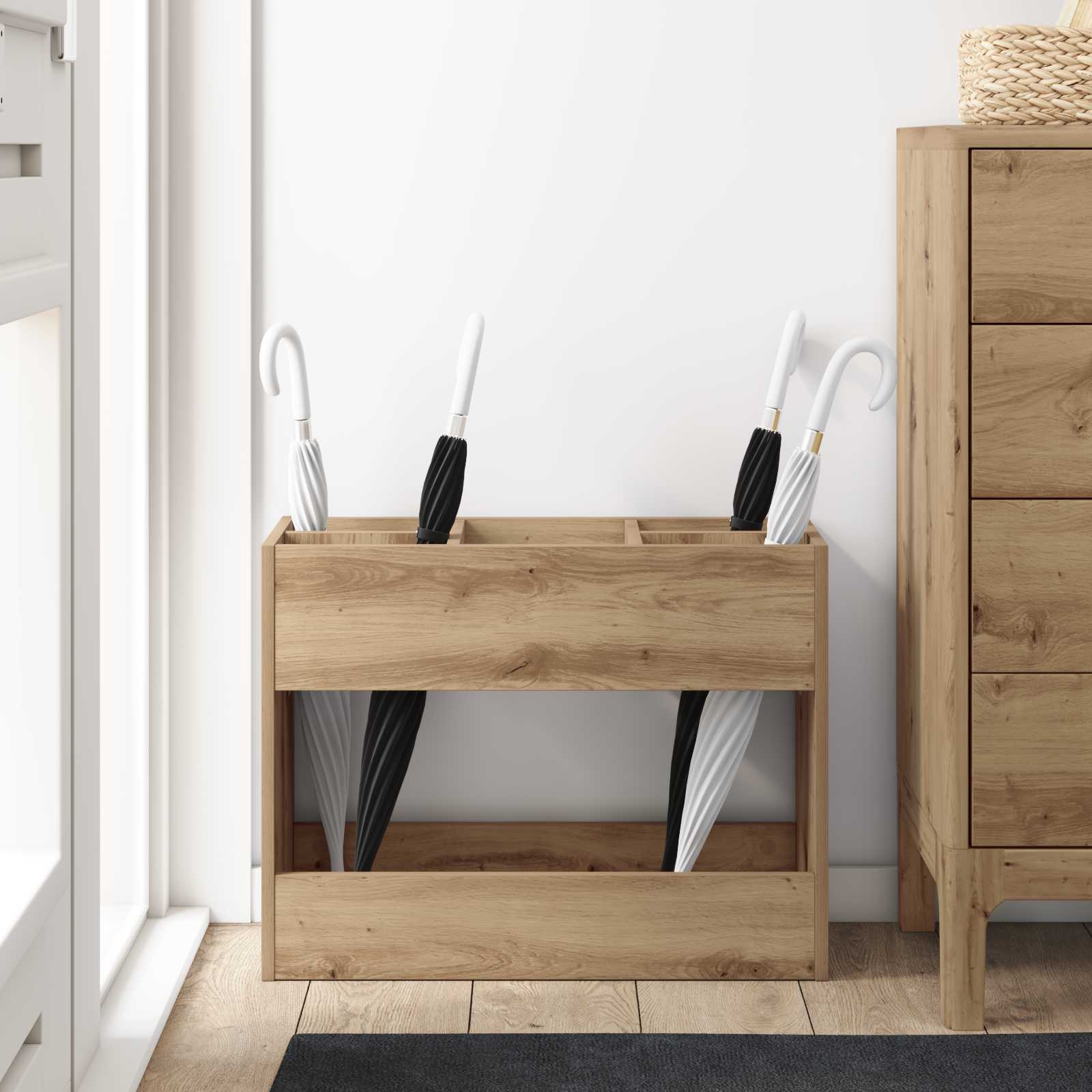 Umbrella Stand Artisan Oak 65 x 24 x 50 cm Engineered Wood
