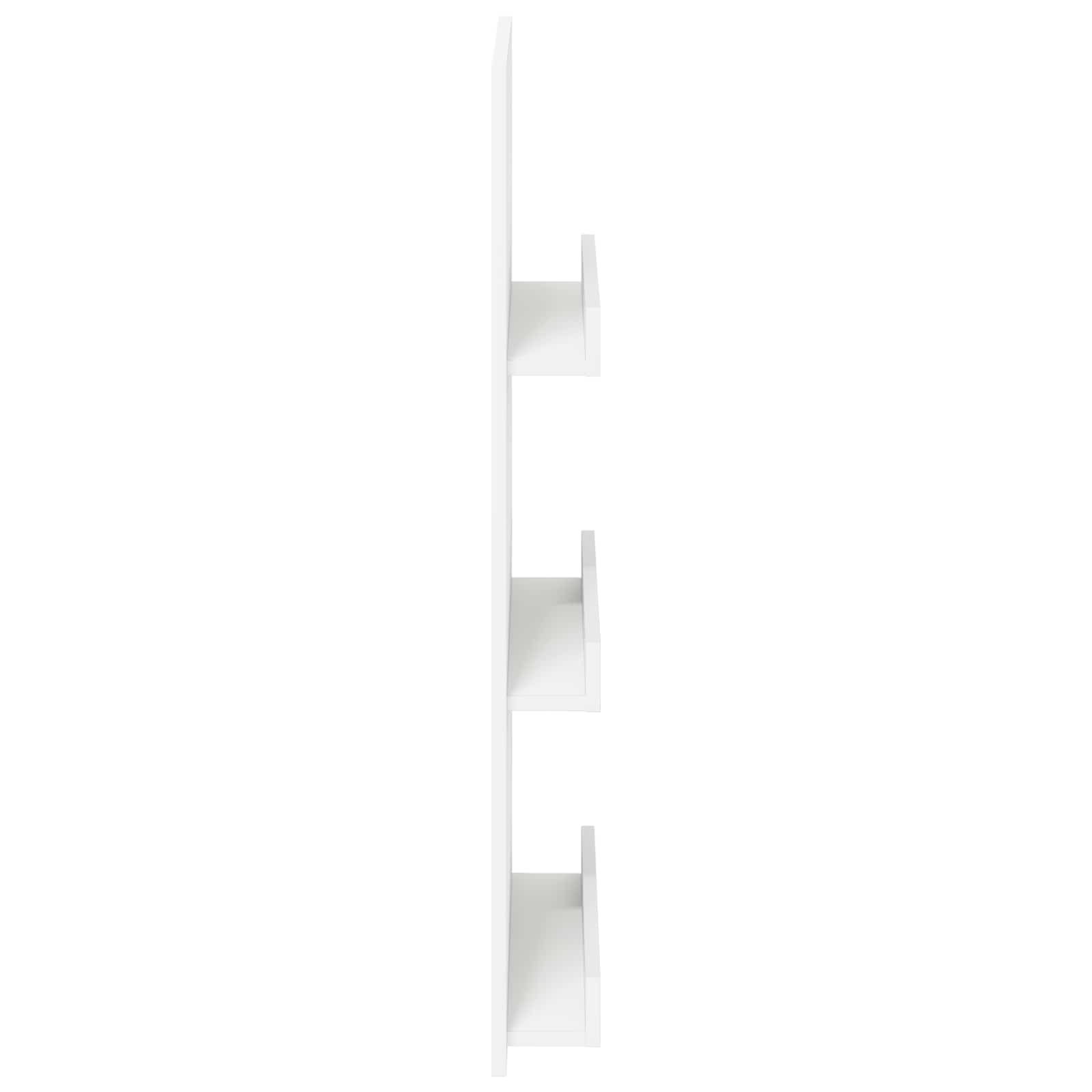 Magazine Rack with Shelf White 51 x 11 x 102 cm Engineered Wood