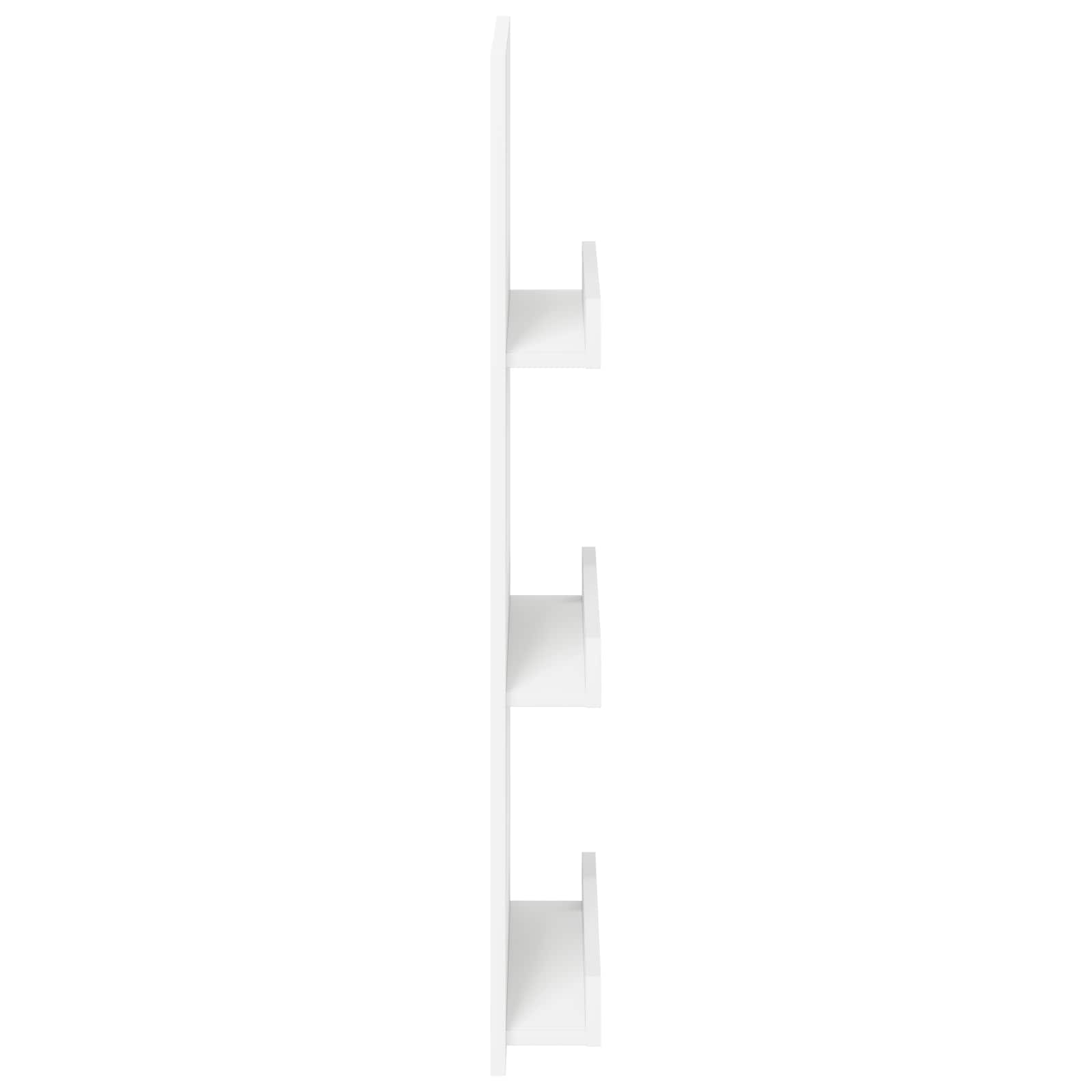 Magazine Rack with Shelf White 43 x 11 x 102 cm Engineered Wood