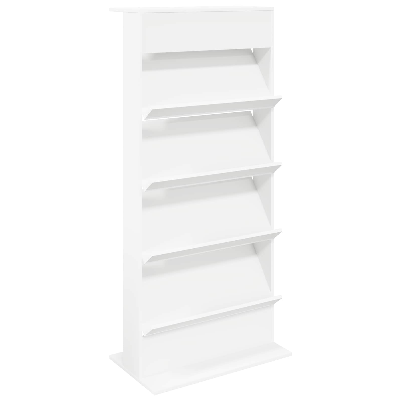 Magazine Rack White 70 x 41 x 156 cm Engineered Wood