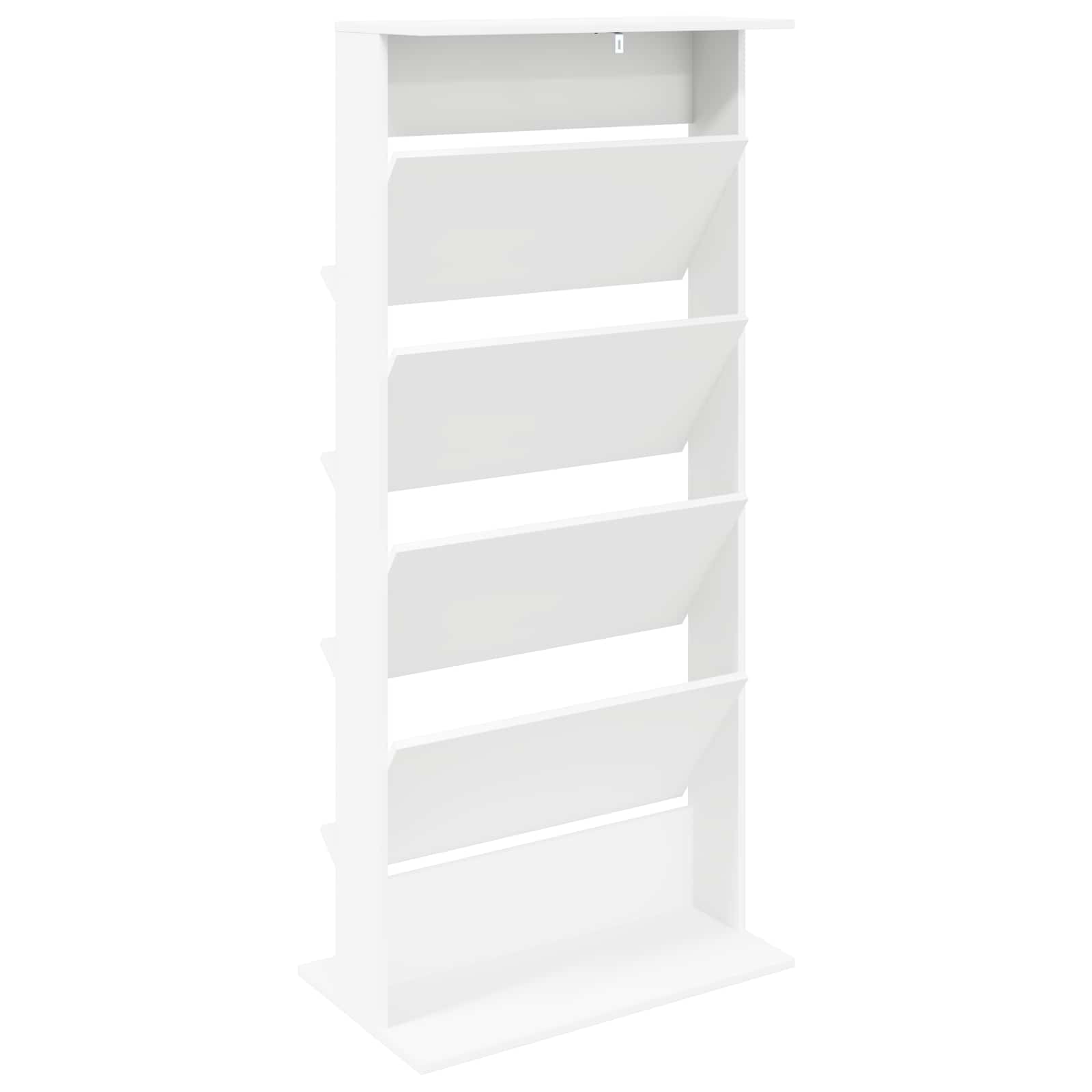 Magazine Rack White 70 x 41 x 156 cm Engineered Wood