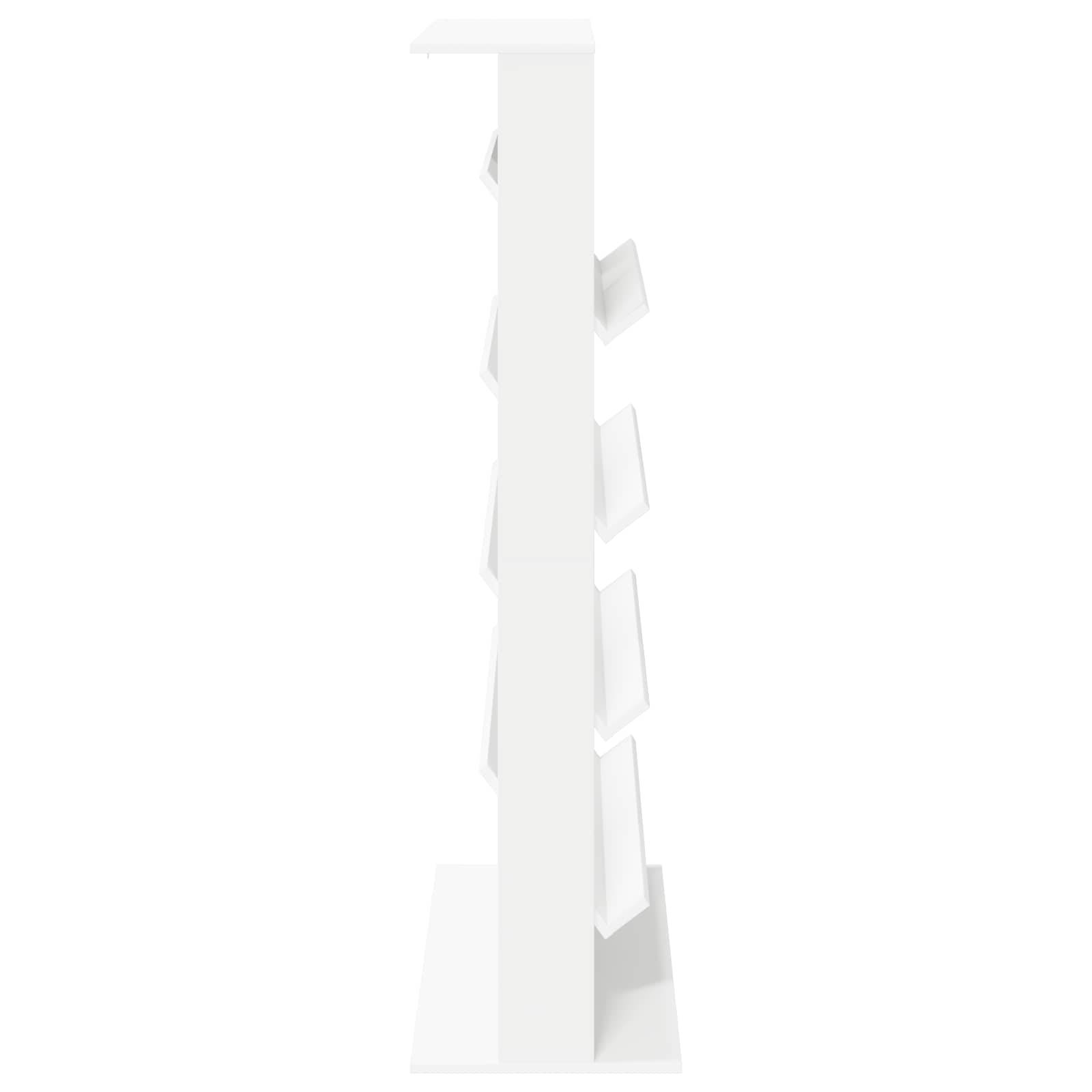 Magazine Rack with Shelf White 70 x 41 x 156 cm Engineered Wood