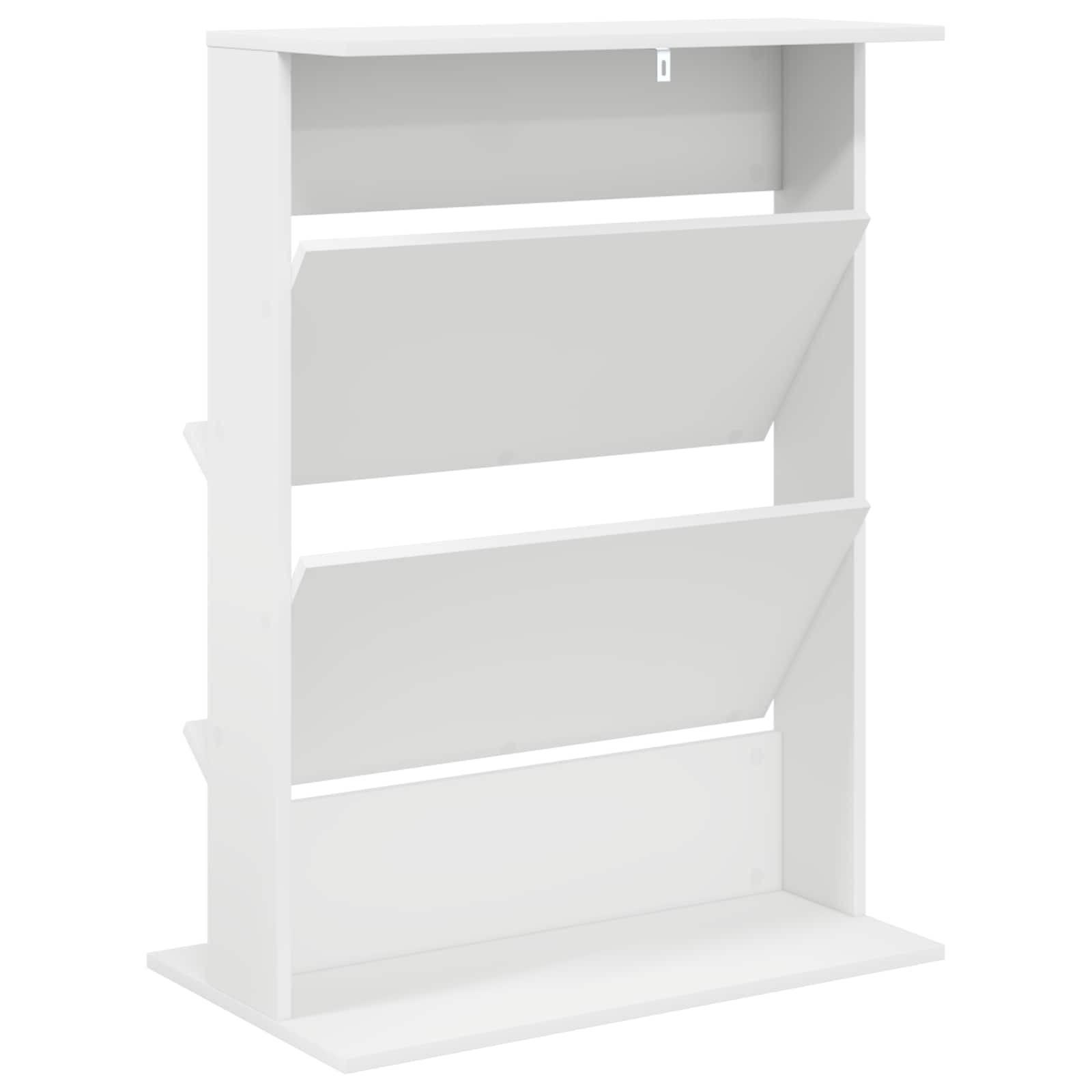 Magazine Rack White 70 x 41 x 96 cm Engineered Wood