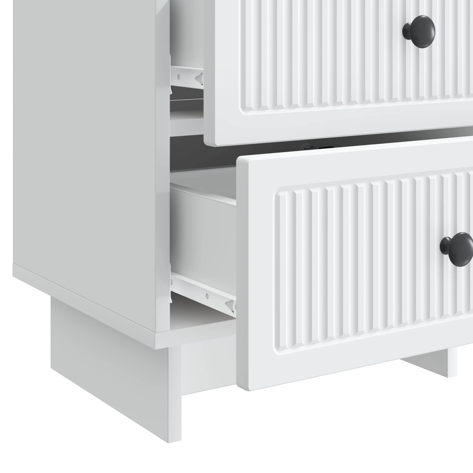 Bedside Cabinet White 43 x 34.5 x 47.5 cm Engineered Wood