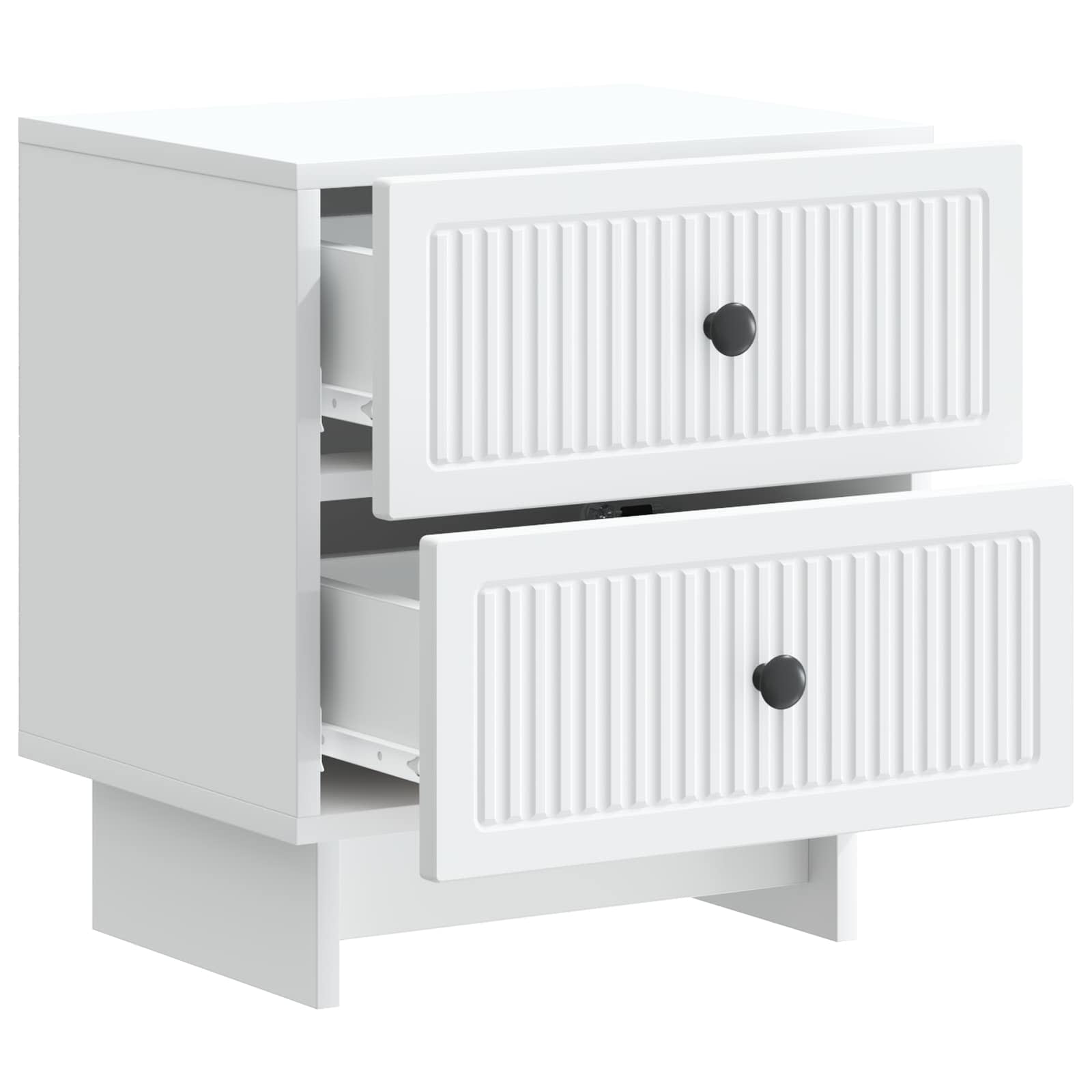 Bedside Cabinet White 43 x 34.5 x 47.5 cm Engineered Wood