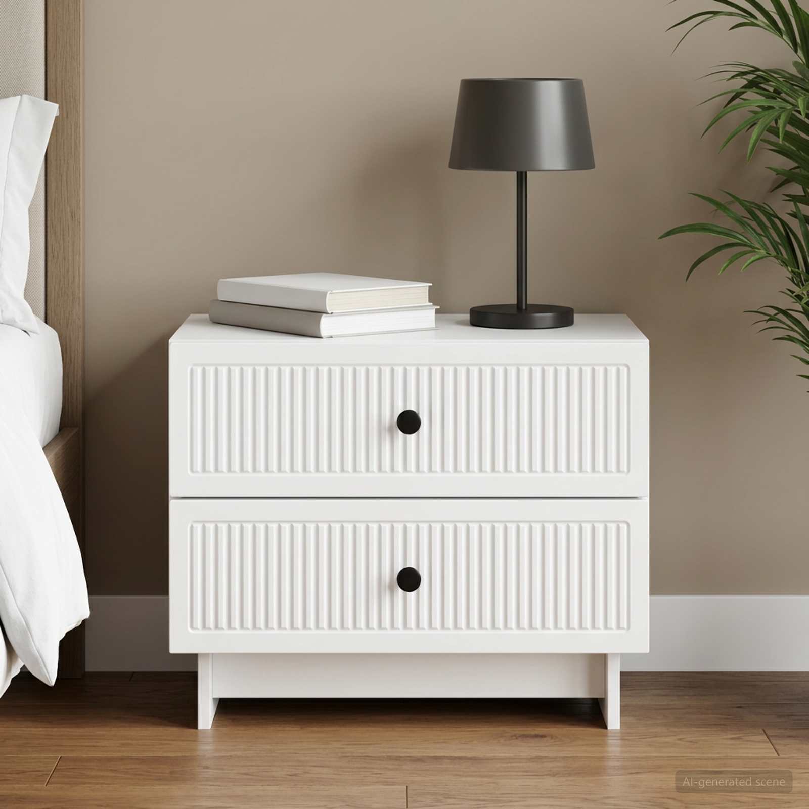 Bedside Cabinet White 62 x 34.5 x 47.5 cm Engineered Wood