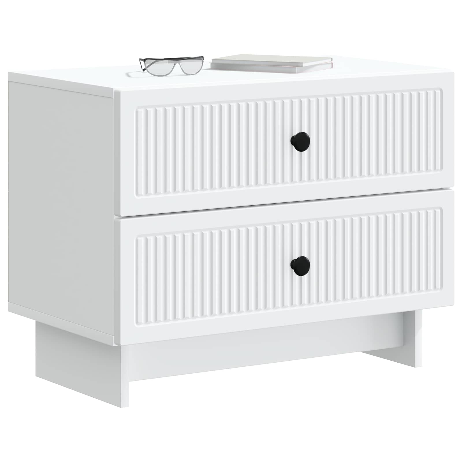 Bedside Cabinet White 62 x 34.5 x 47.5 cm Engineered Wood