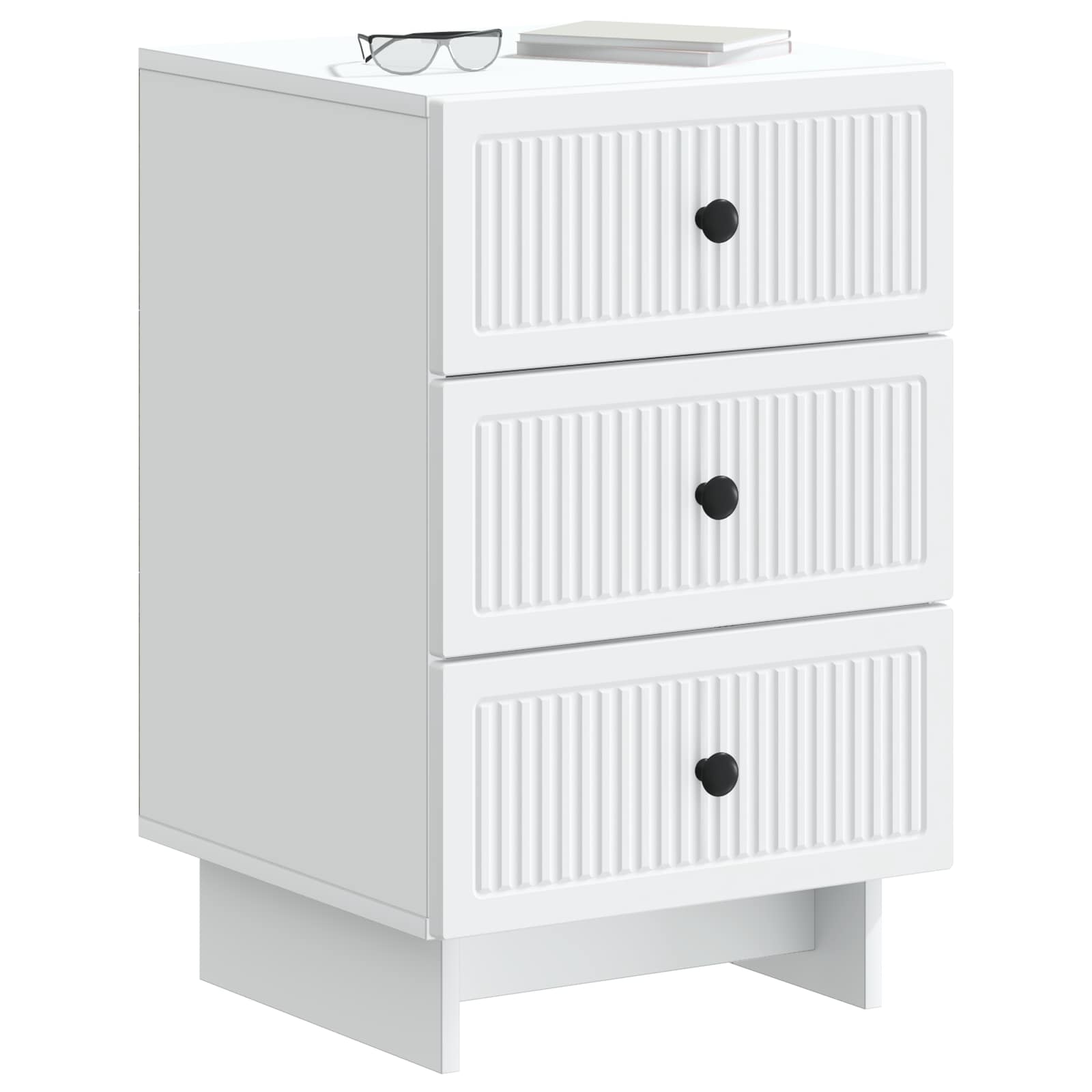 Bedside Cabinet White 43 x 41 x 66.5 cm Engineered Wood