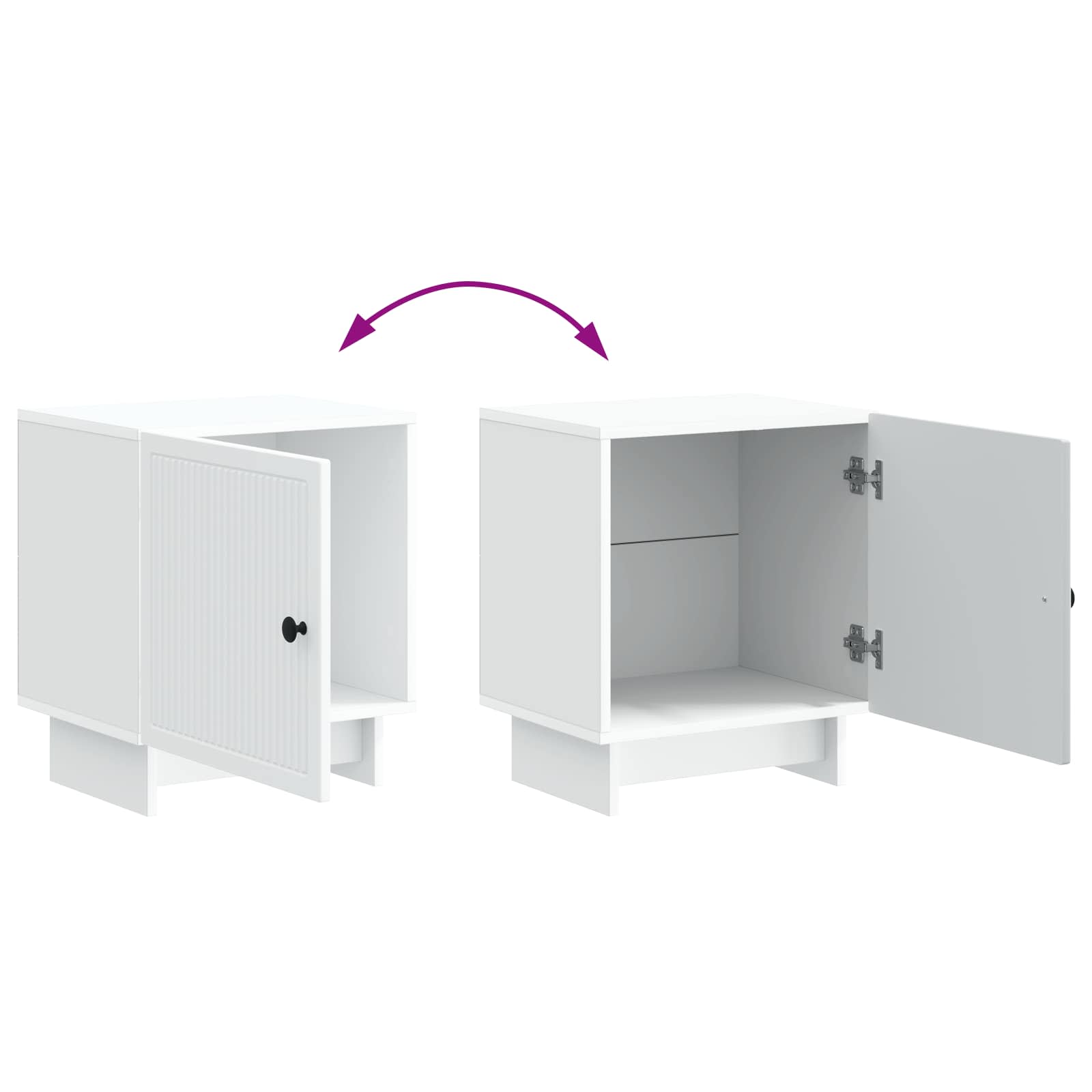 Bedside Cabinet White 43 x 34.5 x 50 cm Engineered Wood