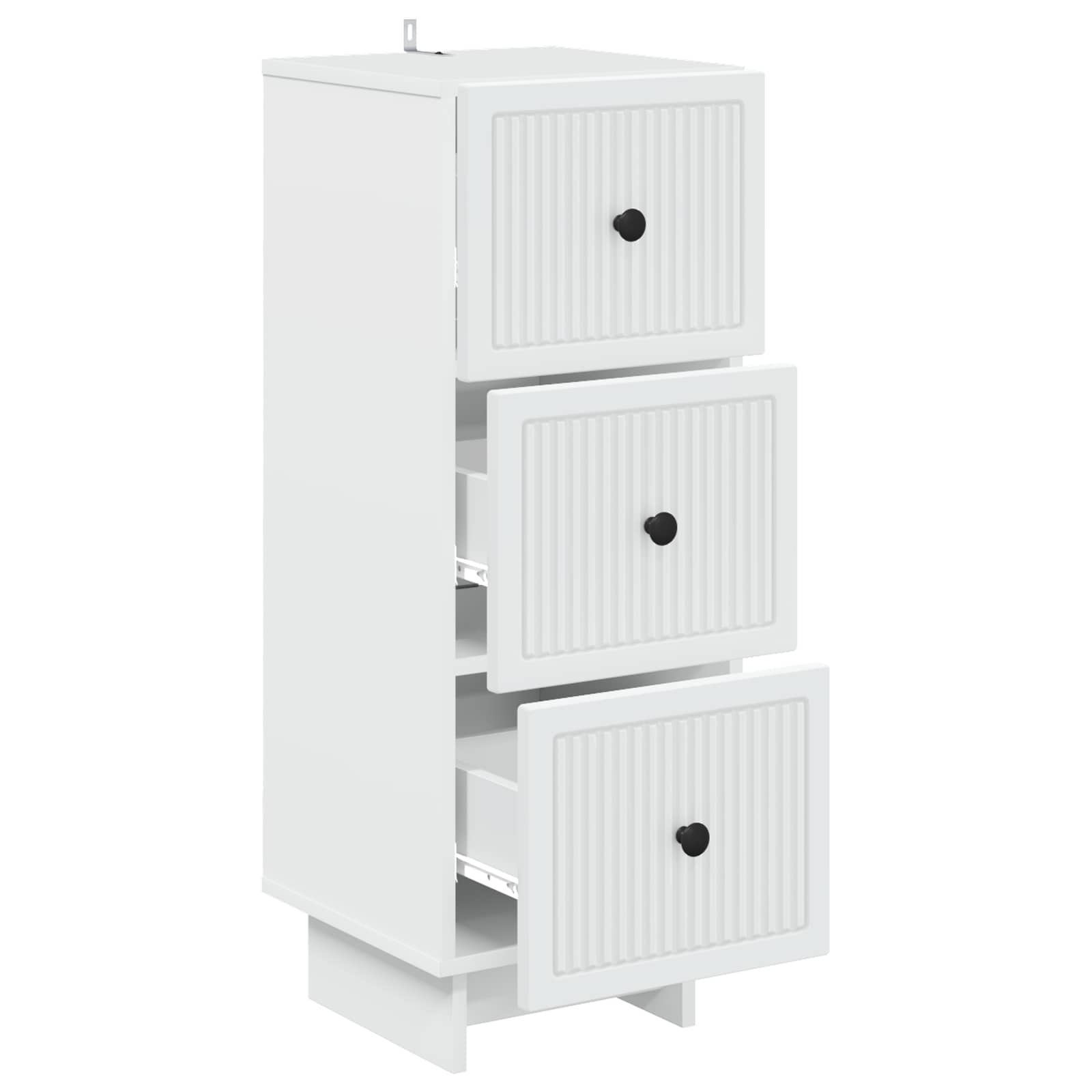 Drawer Cabinet White 33 x 34.5 x 90 cm Engineered Wood