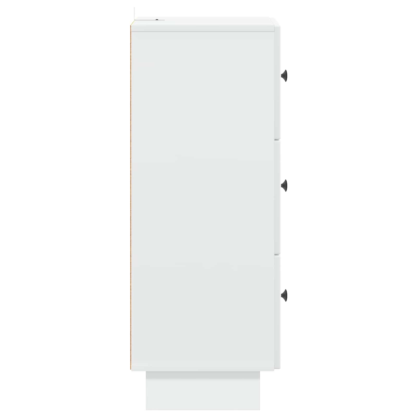 Drawer Cabinet White 33 x 34.5 x 90 cm Engineered Wood