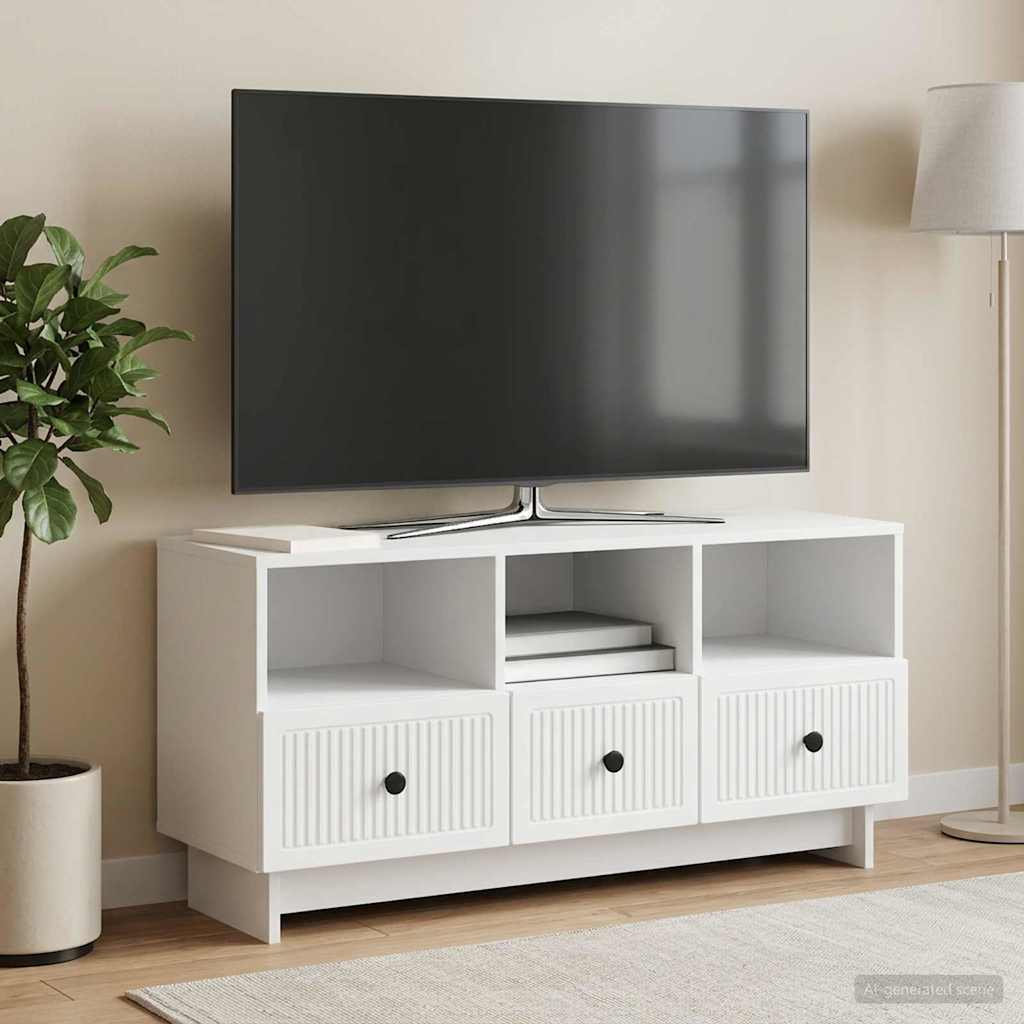 TV Cabinet with Drawer White 102 x 34.5 x 50 cm Engineered Wood