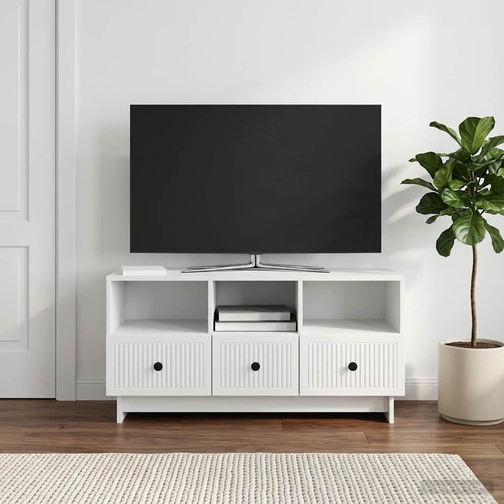 TV Cabinet with Drawer White 102 x 34.5 x 50 cm Engineered Wood