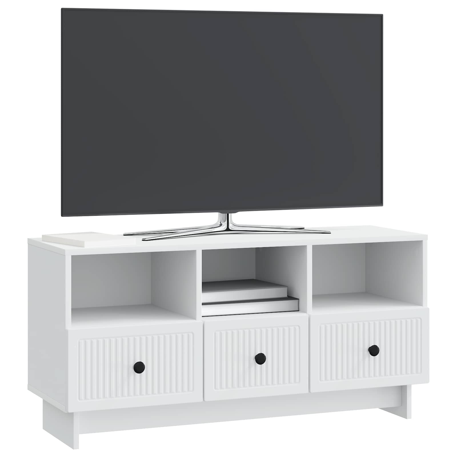 TV Cabinet with Drawer White 102 x 34.5 x 50 cm Engineered Wood