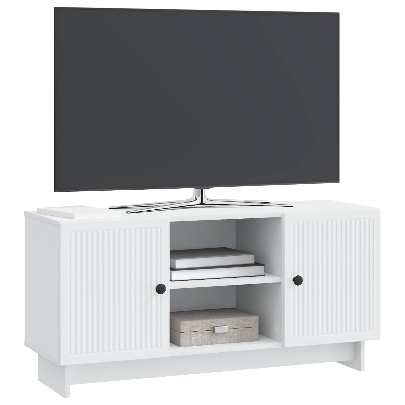TV Cabinet 102 x 34.5 x 50 cm White Engineered Wood