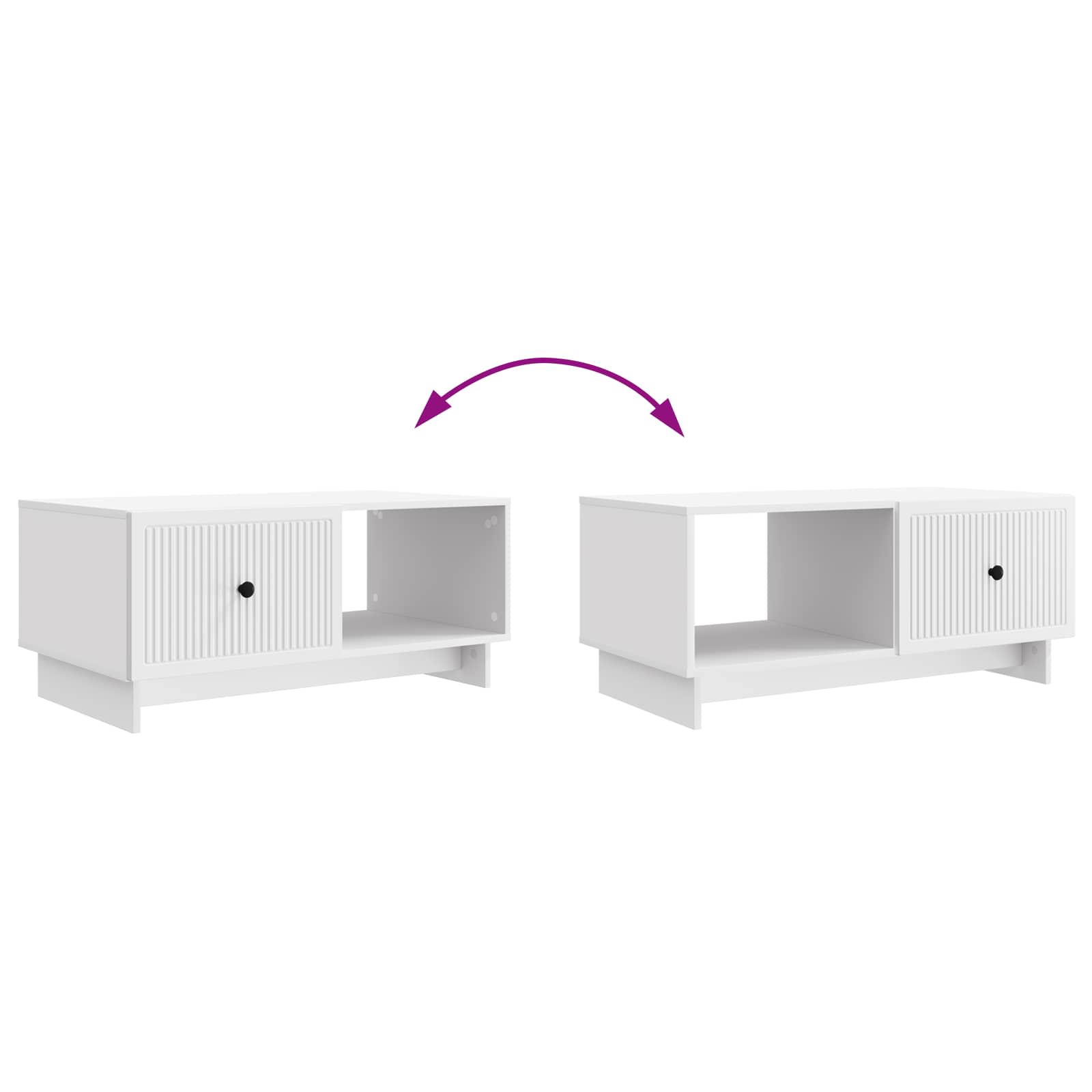 Coffee Table White 90 x 50 x 40 cm Engineered Wood
