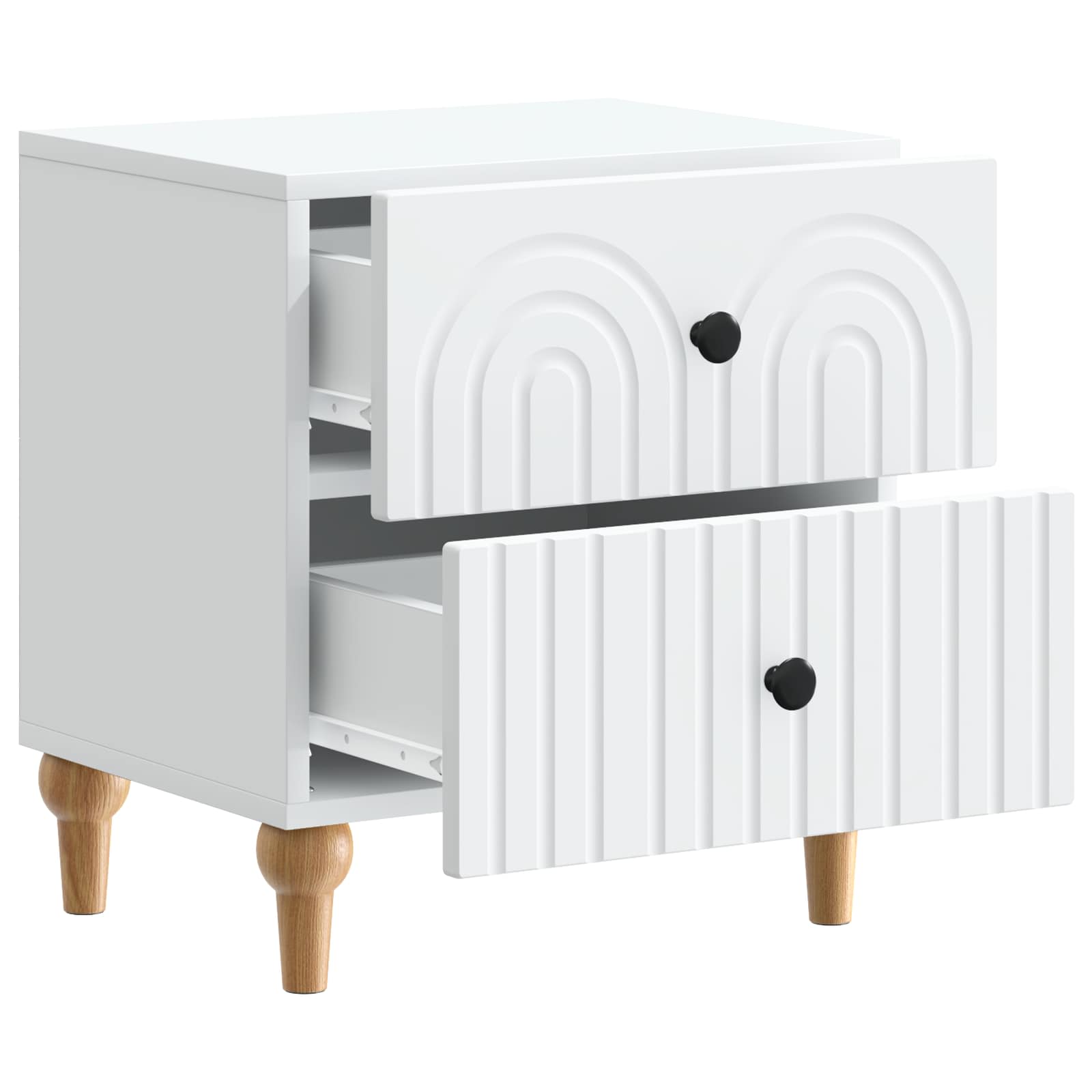 Bedside Cabinet White 43 x 34.5 x 48 cm Engineered Wood