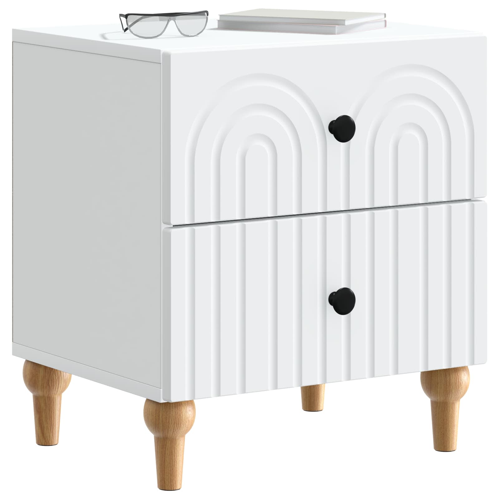 Bedside Cabinet White 43 x 34.5 x 48 cm Engineered Wood