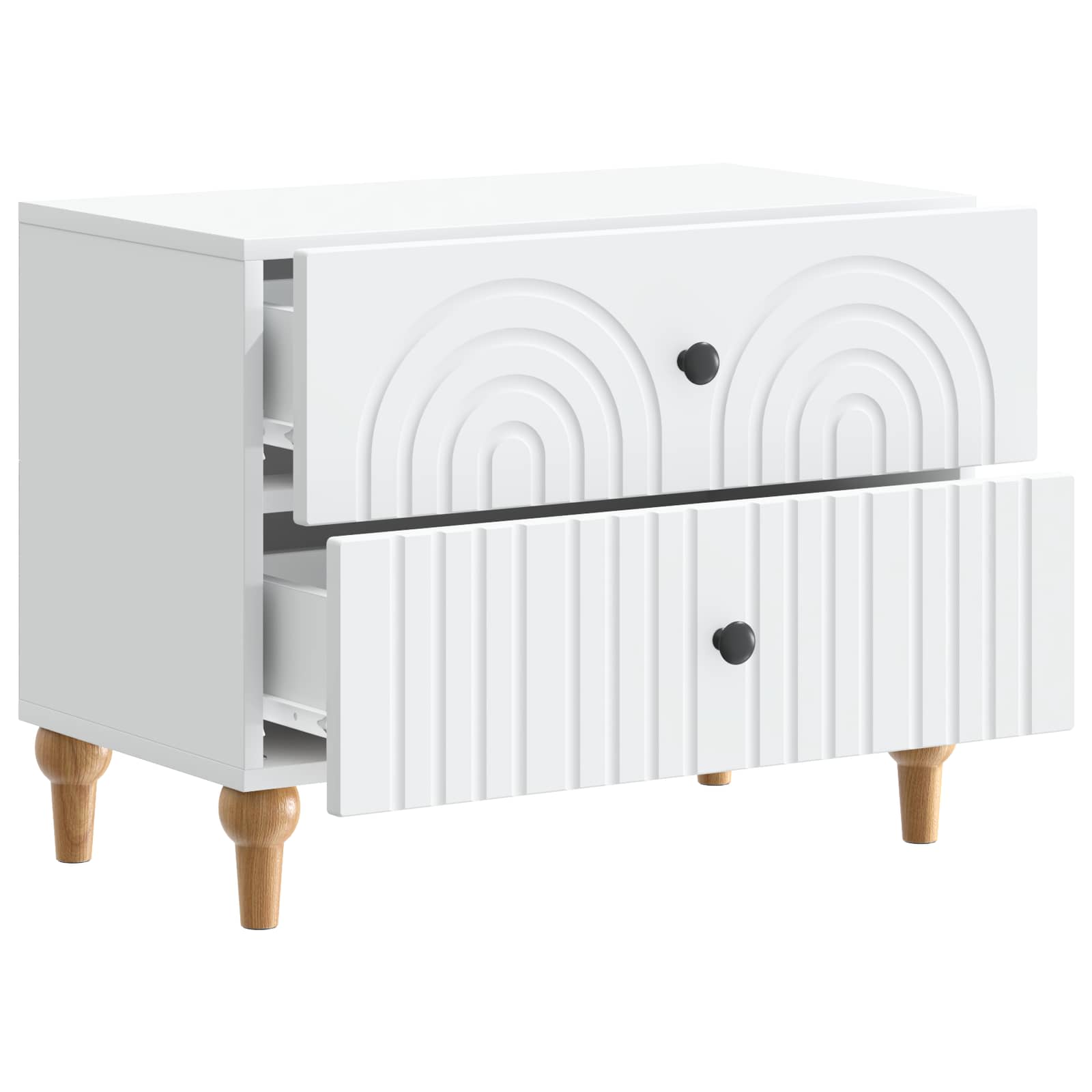 Bedside Cabinet White 62 x 34.5 x 48 cm Engineered Wood