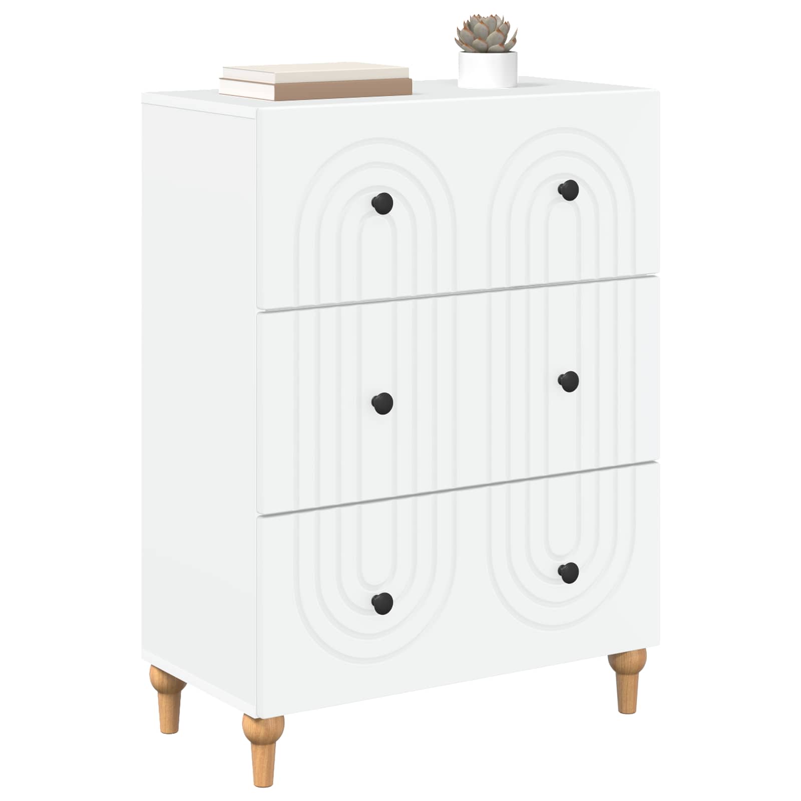 Drawer Cabinet White 66 x 34.5 x 90 cm Engineered Wood