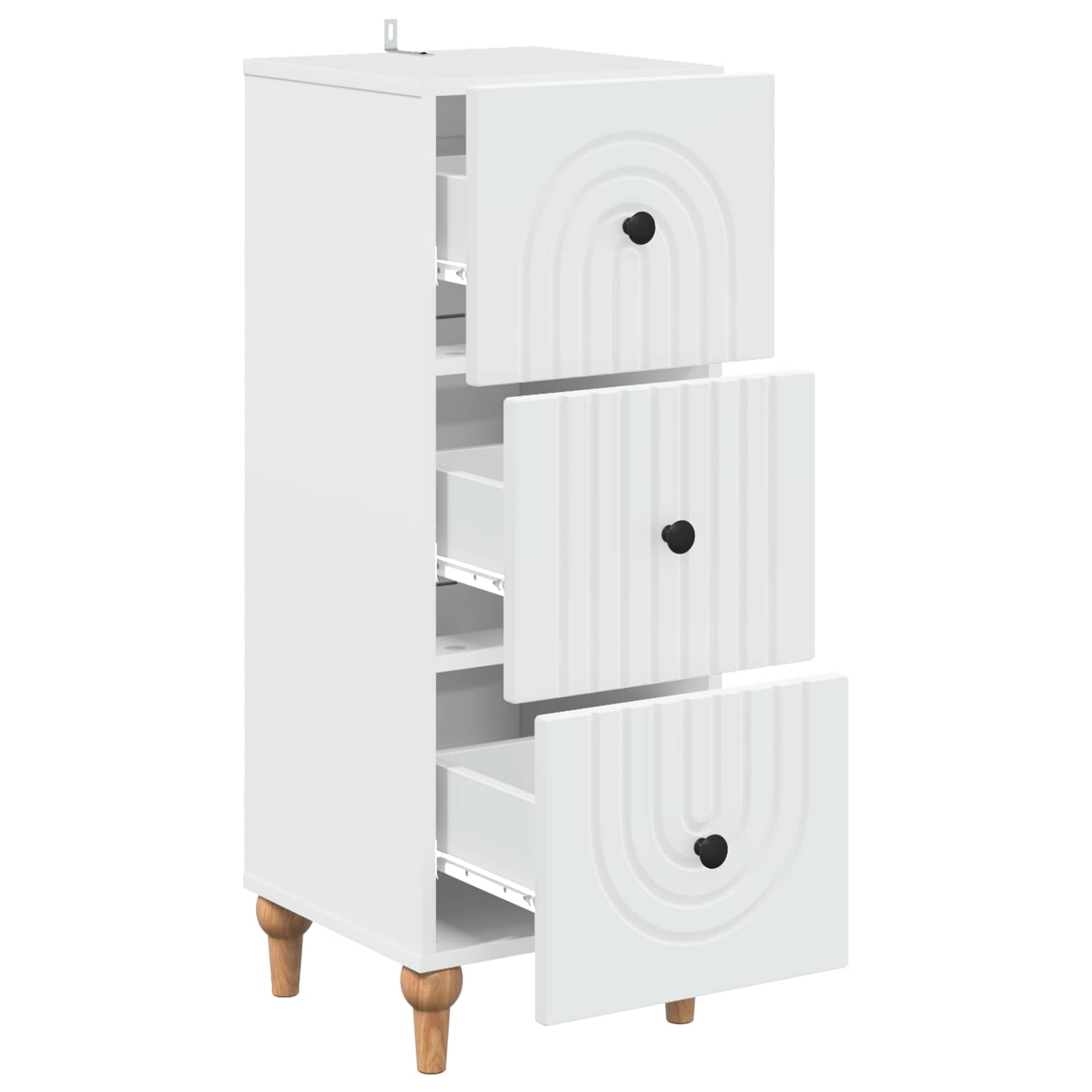 Drawer Cabinet White 33 x 34.5 x 90 cm Engineered Wood