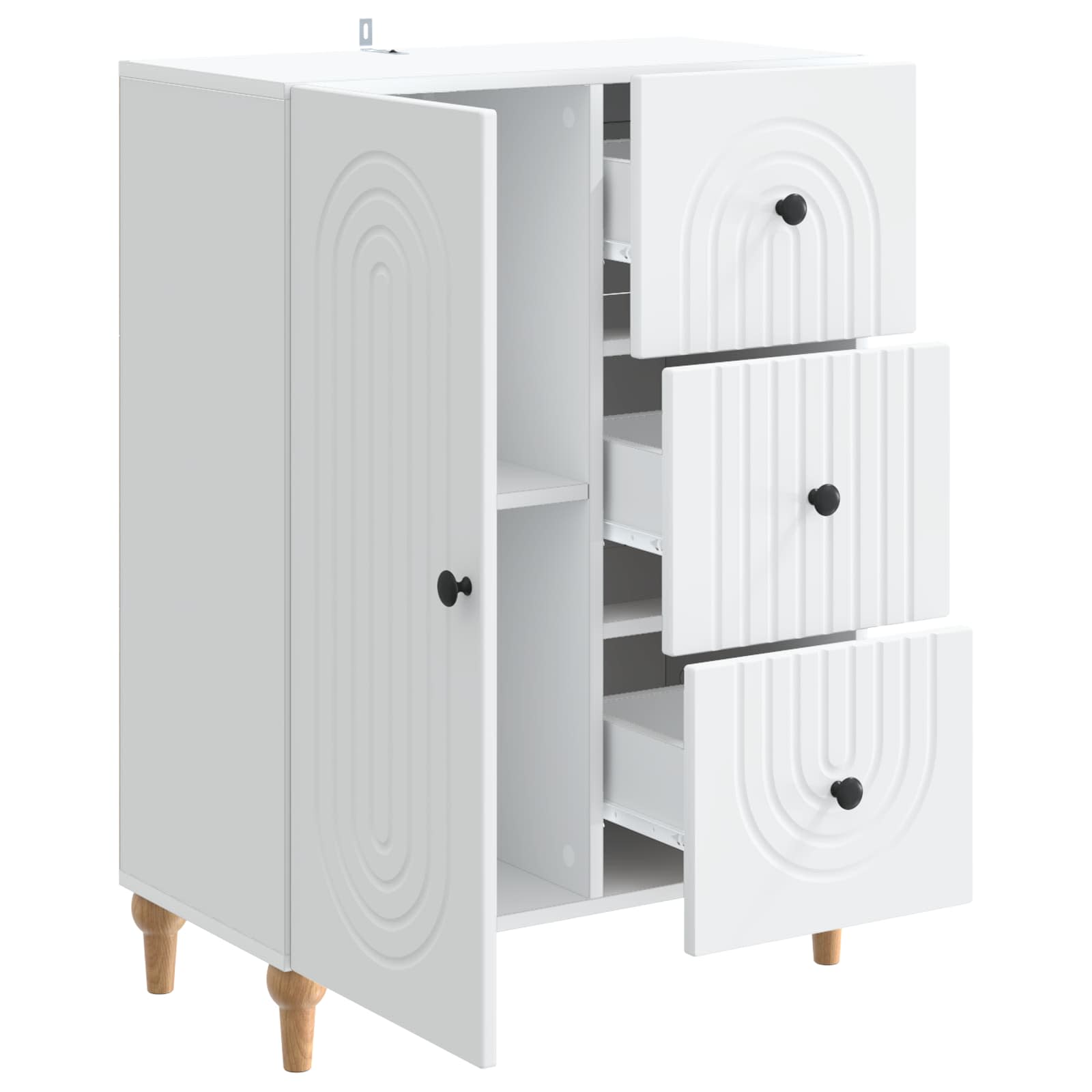 Sideboard with Drawer White 66 x 34.5 x 90 cm Engineered Wood