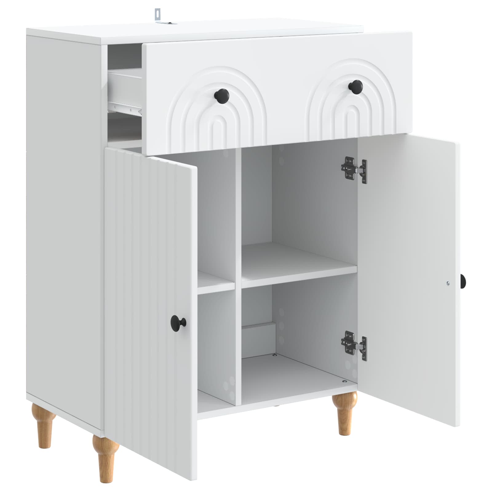 Sideboard with Drawer White 66 x 34.5 x 90 cm Engineered Wood