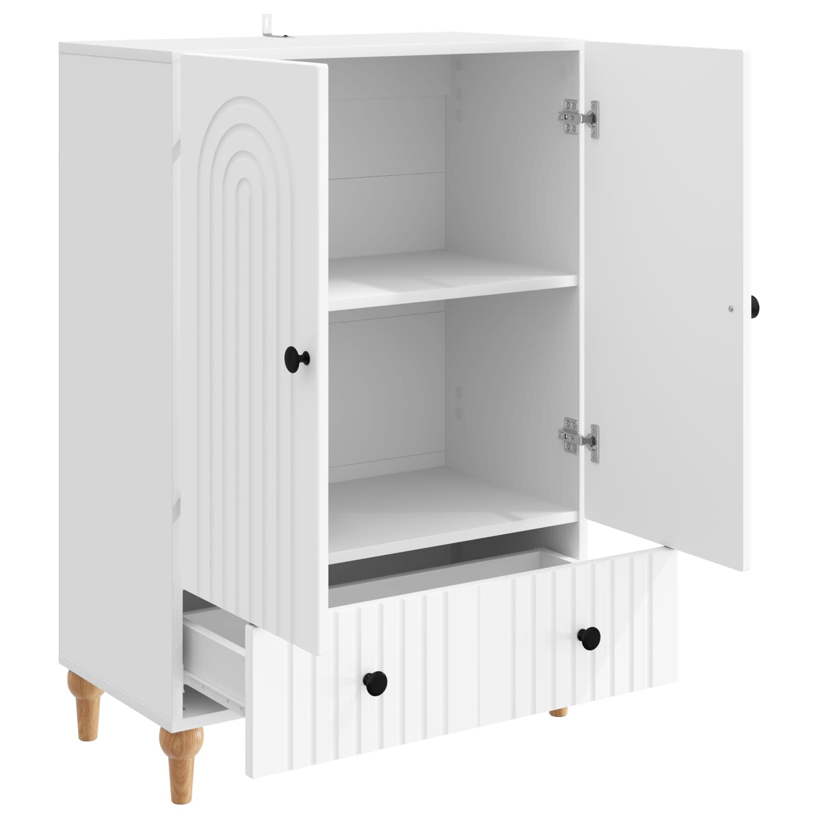 Sideboard with Drawer White 66 x 34.5 x 95 cm Engineered Wood