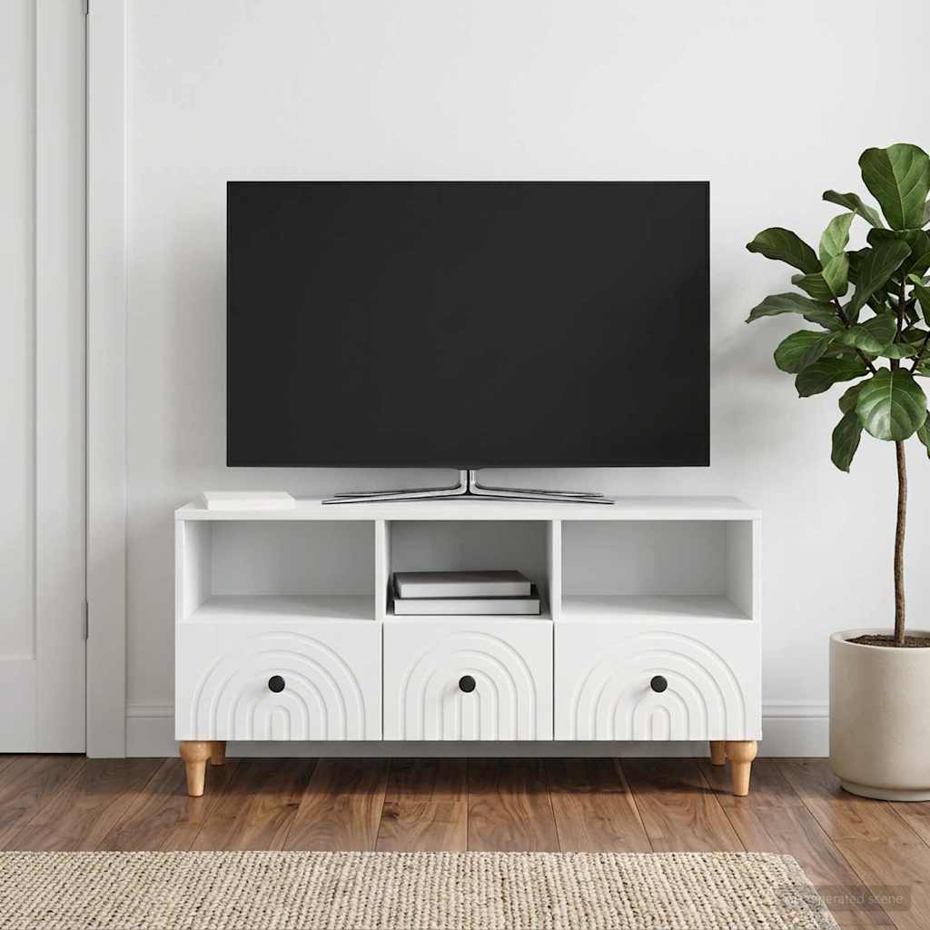 TV Cabinet White 102 x 34.5 x 50 cm Engineered Wood