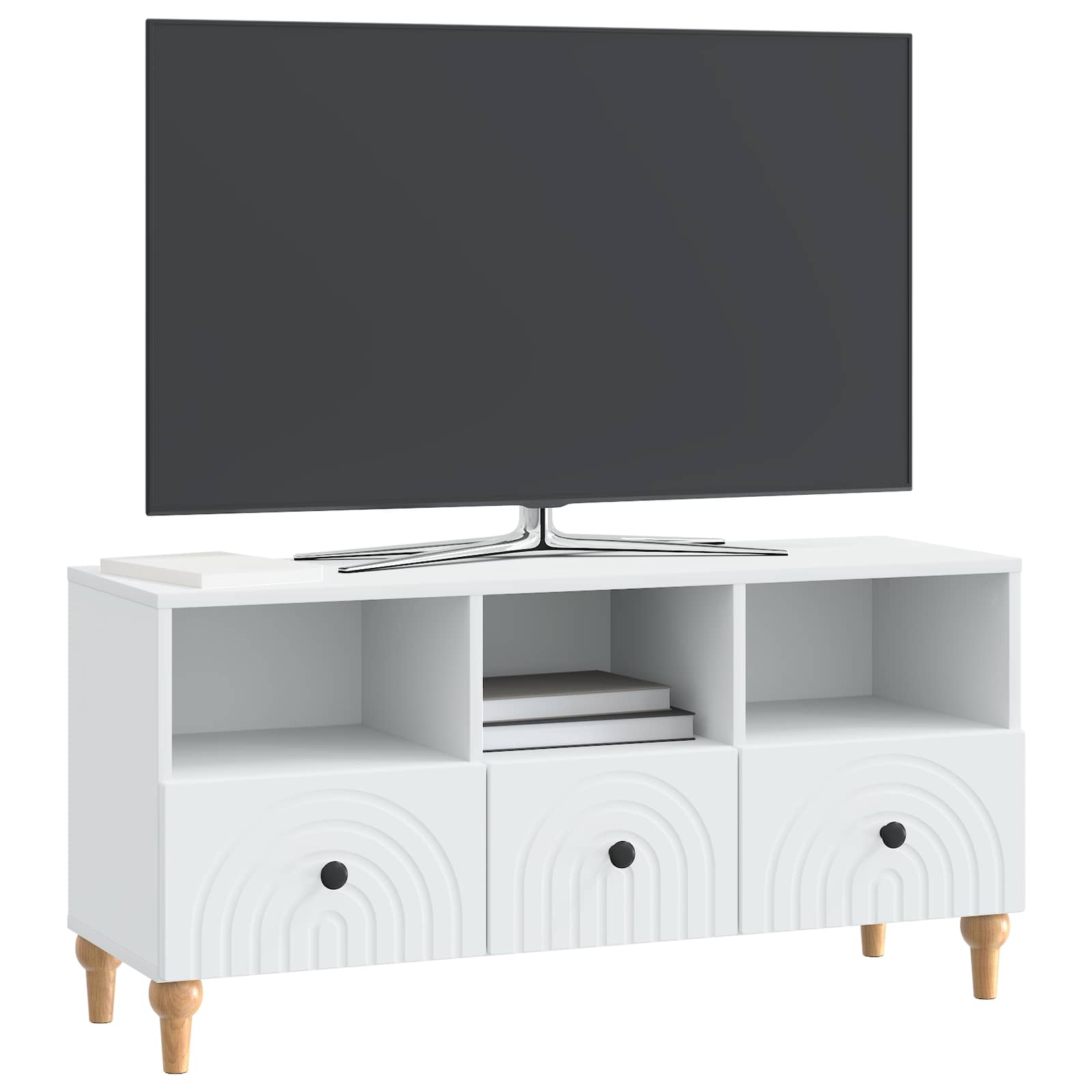 TV Cabinet White 102 x 34.5 x 50 cm Engineered Wood