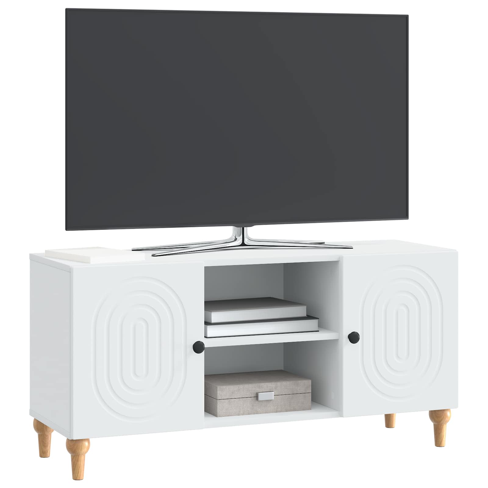 TV Cabinet White 102 x 34.5 x 50 cm Engineered Wood