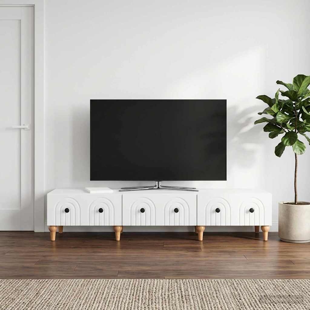 TV Cabinet with Drawer White 147 x 34.5 x 30 cm Engineered Wood