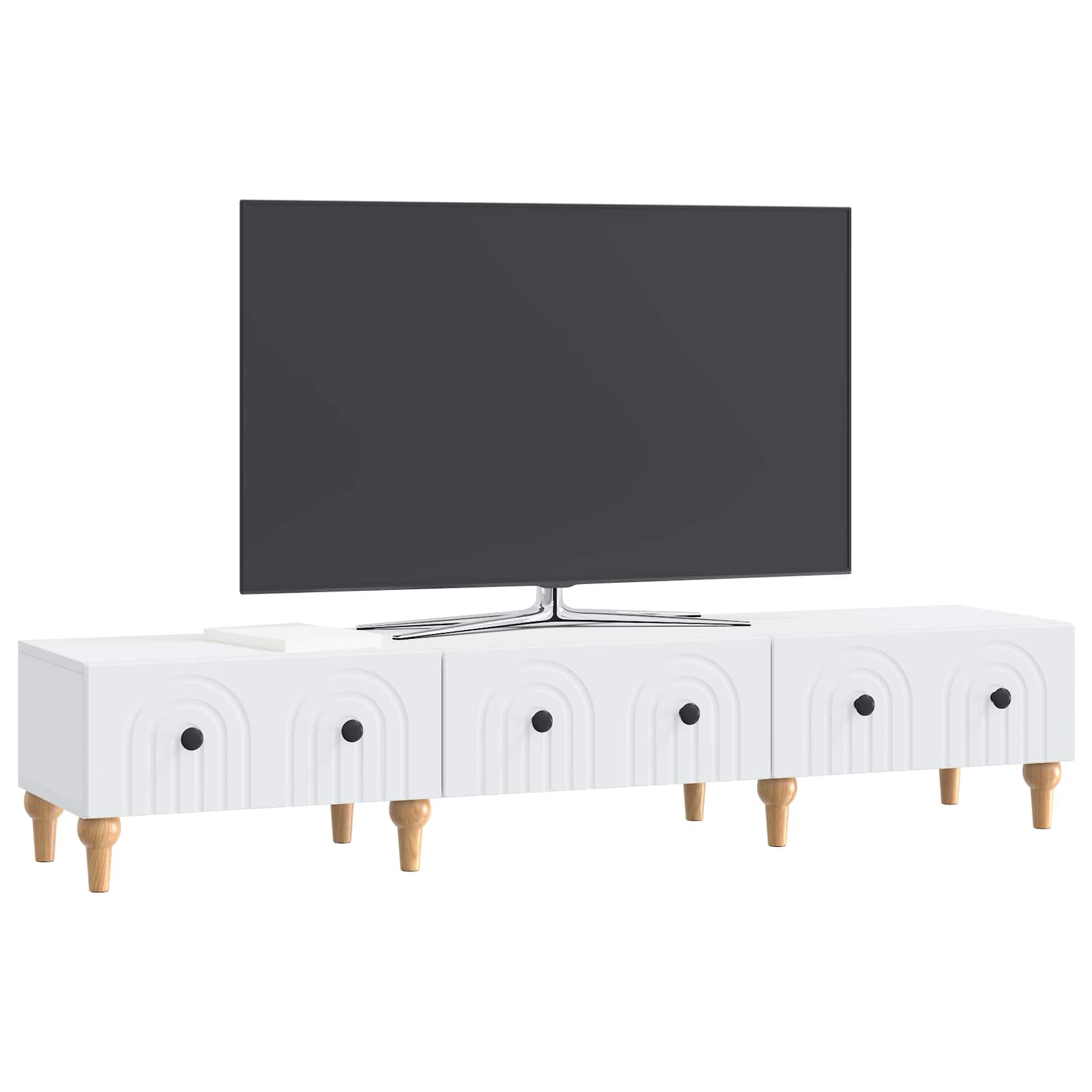 TV Cabinet with Drawer White 147 x 34.5 x 30 cm Engineered Wood