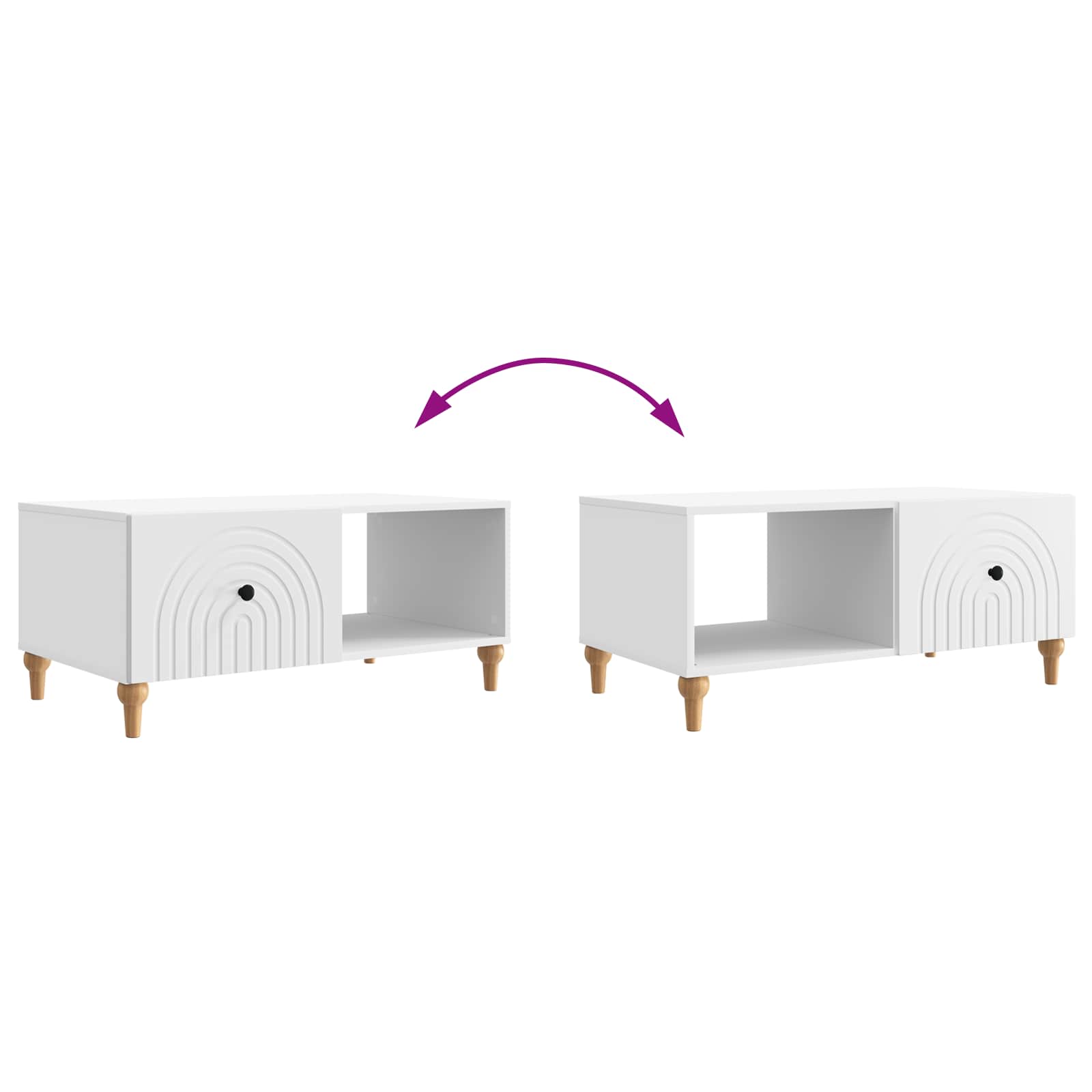 Coffee Table White 90 x 50 x 40 cm Engineered Wood