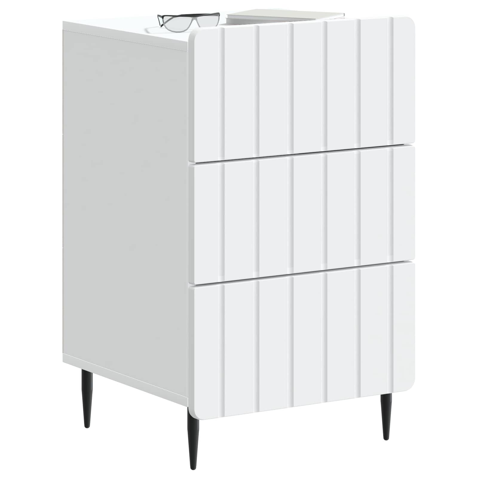 Bedside Cabinet White 43 x 41 x 68 cm Engineered Wood