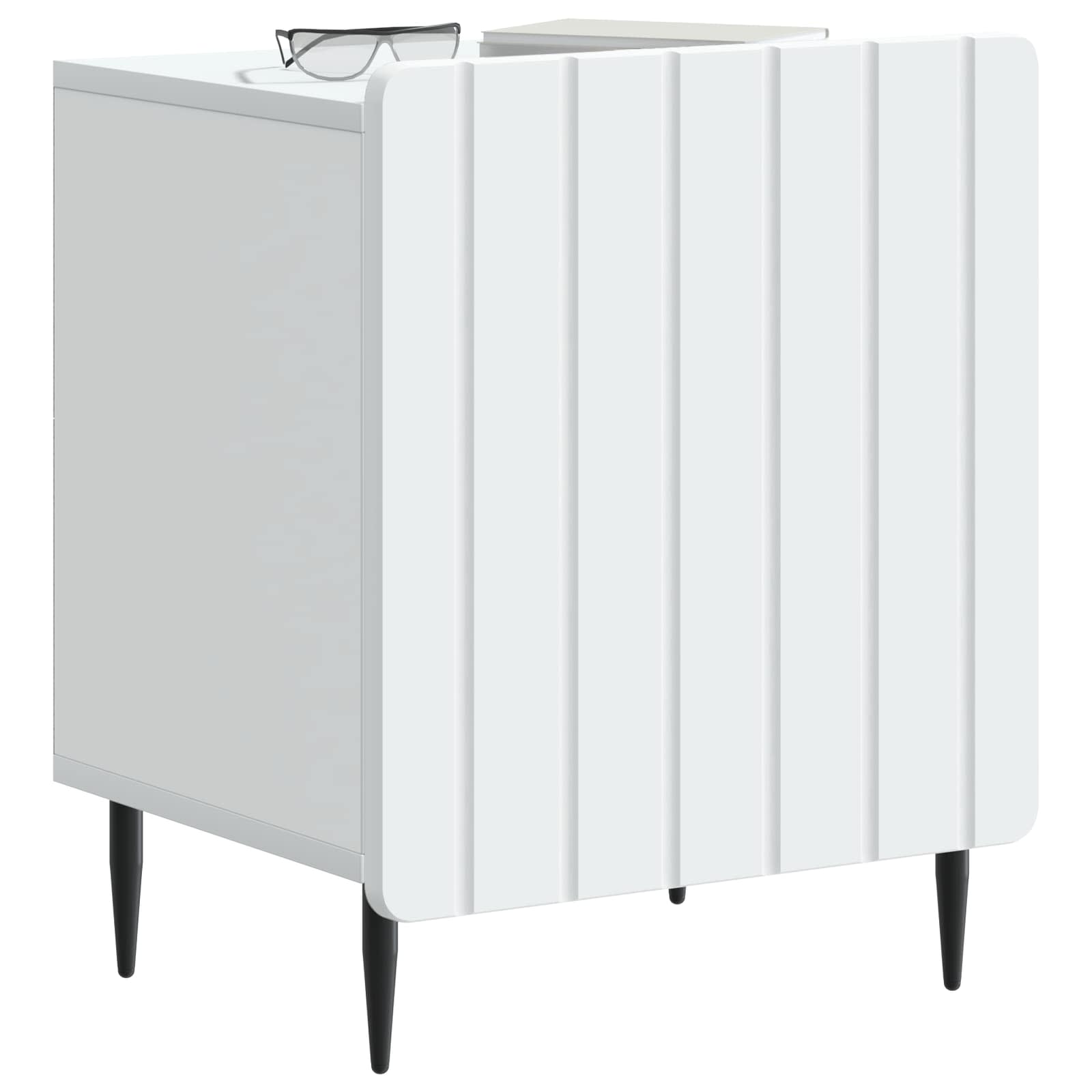 Bedside Cabinet White 43 x 34.5 x 52 cm Engineered Wood