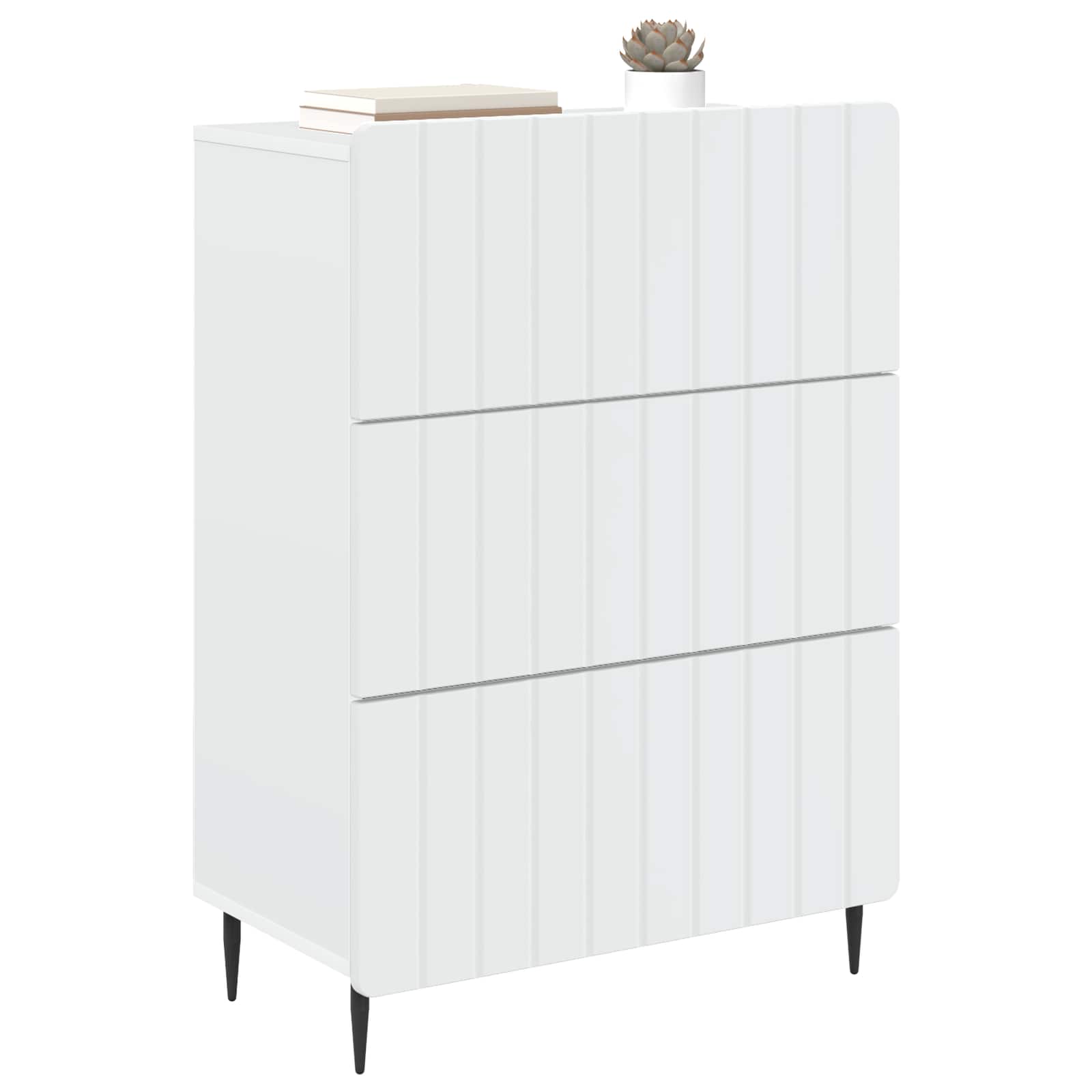 Drawer Cabinet White 66 x 34.5 x 92 cm Engineered Wood