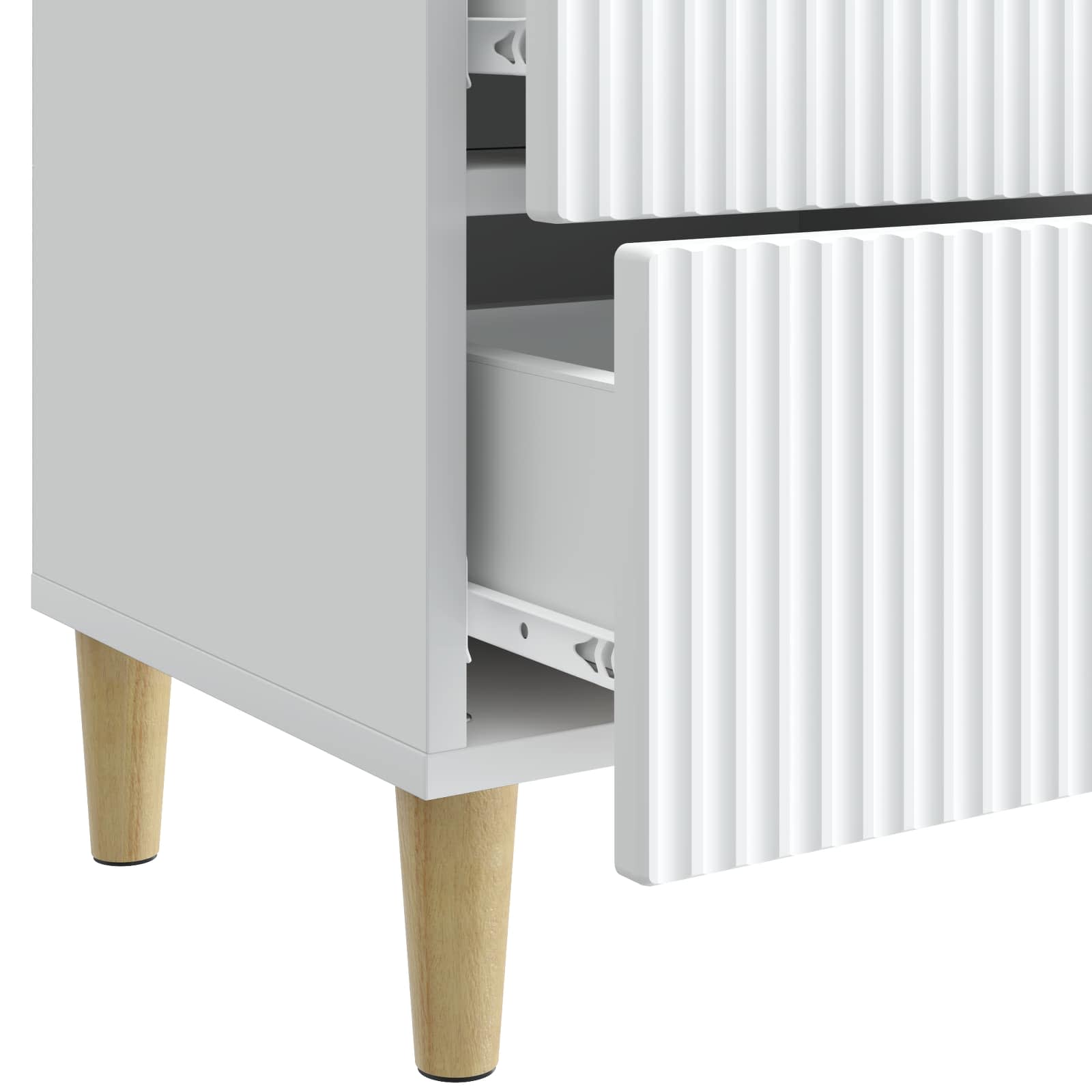 Bedside Cabinet White 43 x 34.5 x 48 cm Engineered Wood