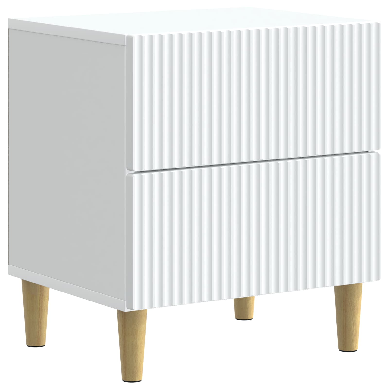 Bedside Cabinet White 43 x 34.5 x 48 cm Engineered Wood