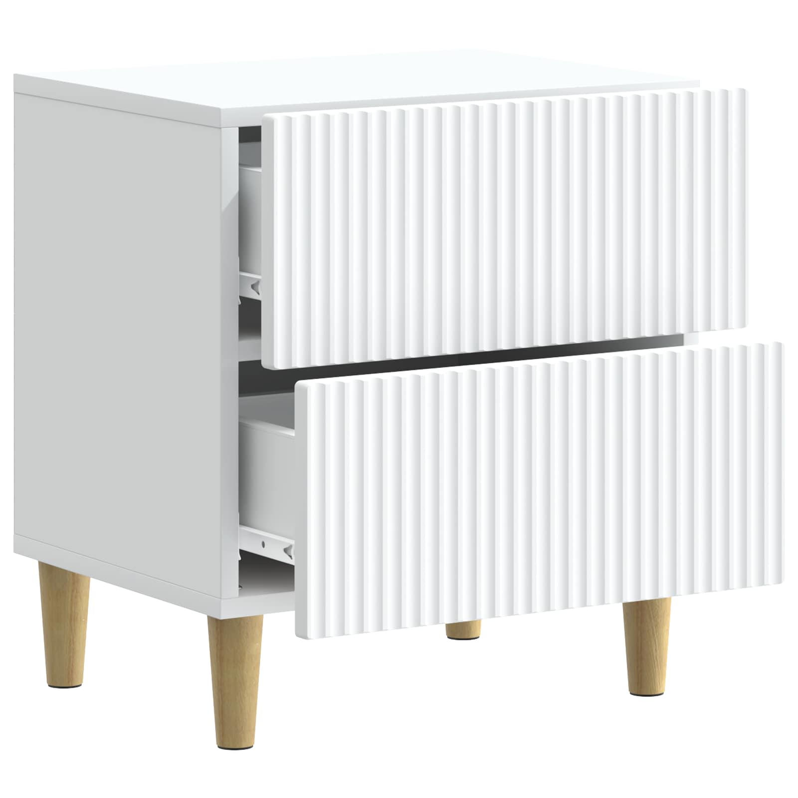 Bedside Cabinet White 43 x 34.5 x 48 cm Engineered Wood