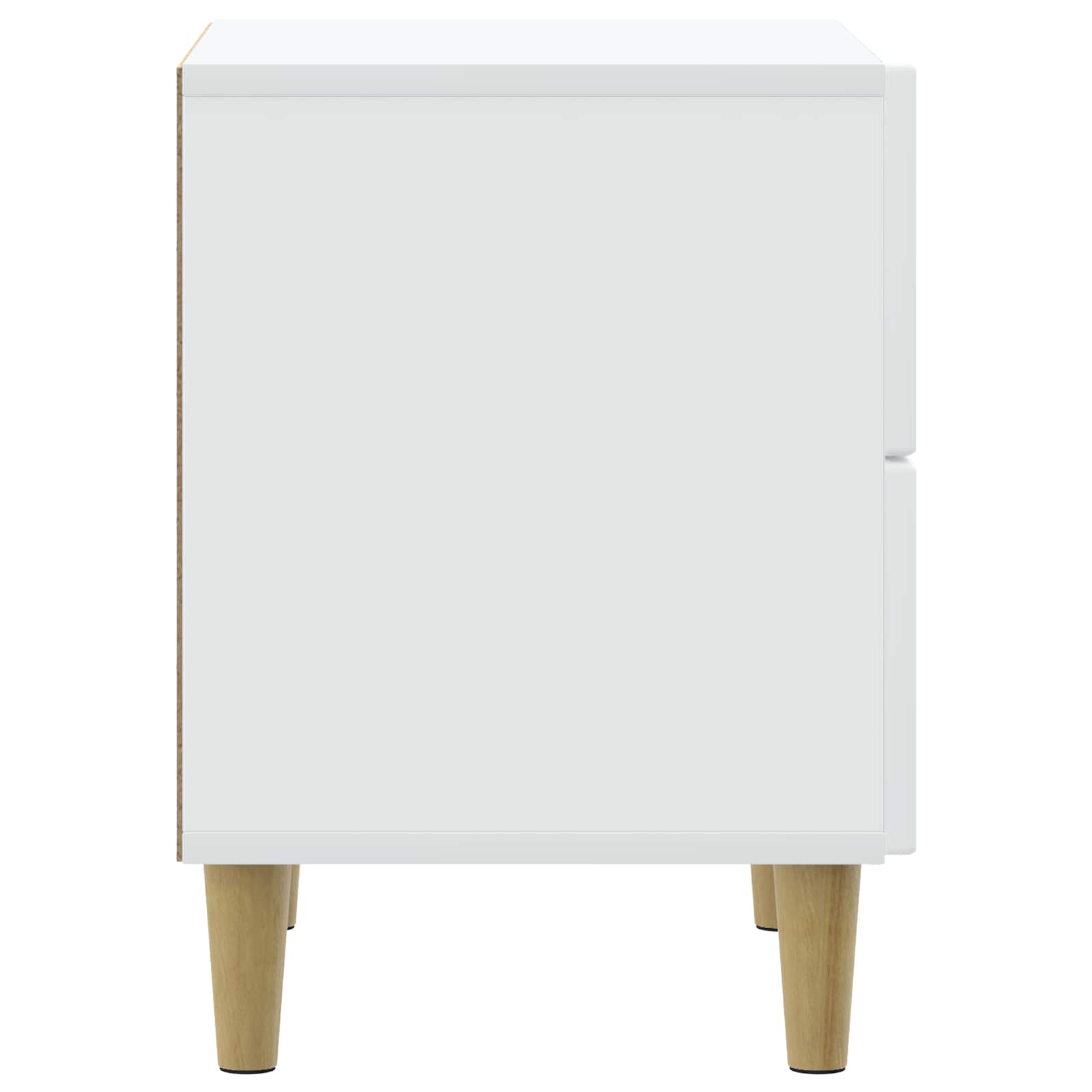 Bedside Cabinet White 43 x 34.5 x 48 cm Engineered Wood