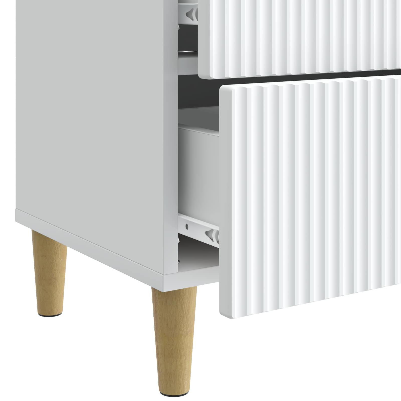 Bedside Cabinet White 62 x 34.5 x 48 cm Engineered Wood