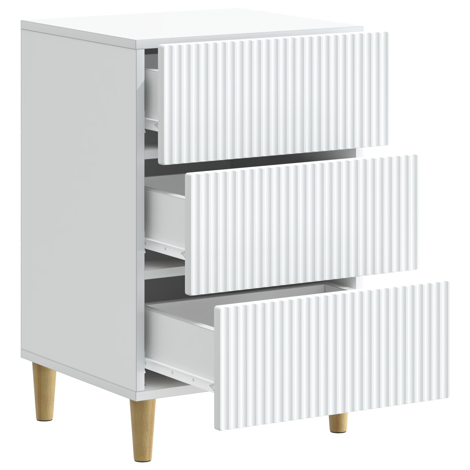 Bedside Cabinet White 43 x 41 x 66.5 cm Engineered Wood