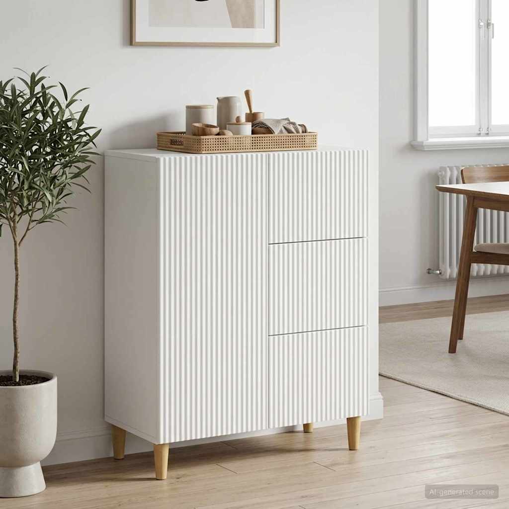 Sideboard with Drawer White 66 x 34.5 x 90 cm Engineered Wood